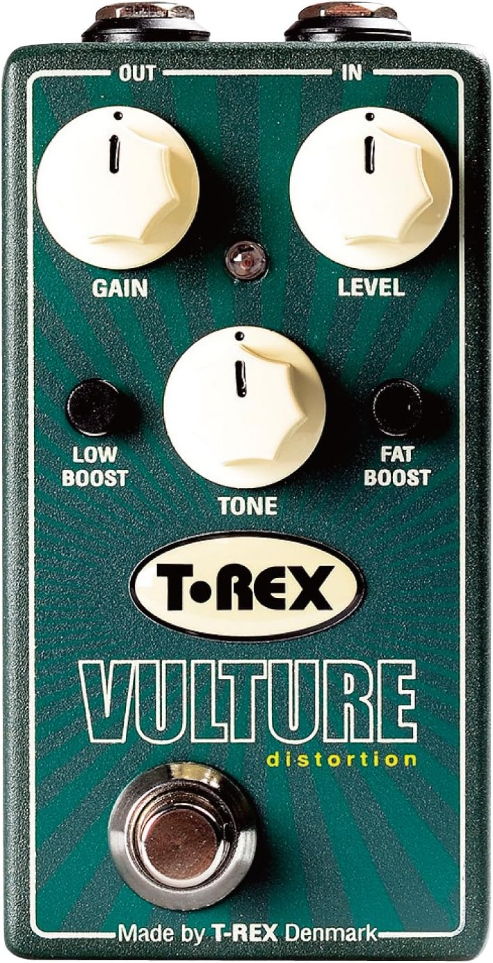 T-Rex Engineering VULTURE Distortion Guitar Effects Pedal with Gain, Level, Tone, Low Boost, and Fat Boost Controls; Giving You a Wide Range of Gain Levels and Distortion Sounds (10091)