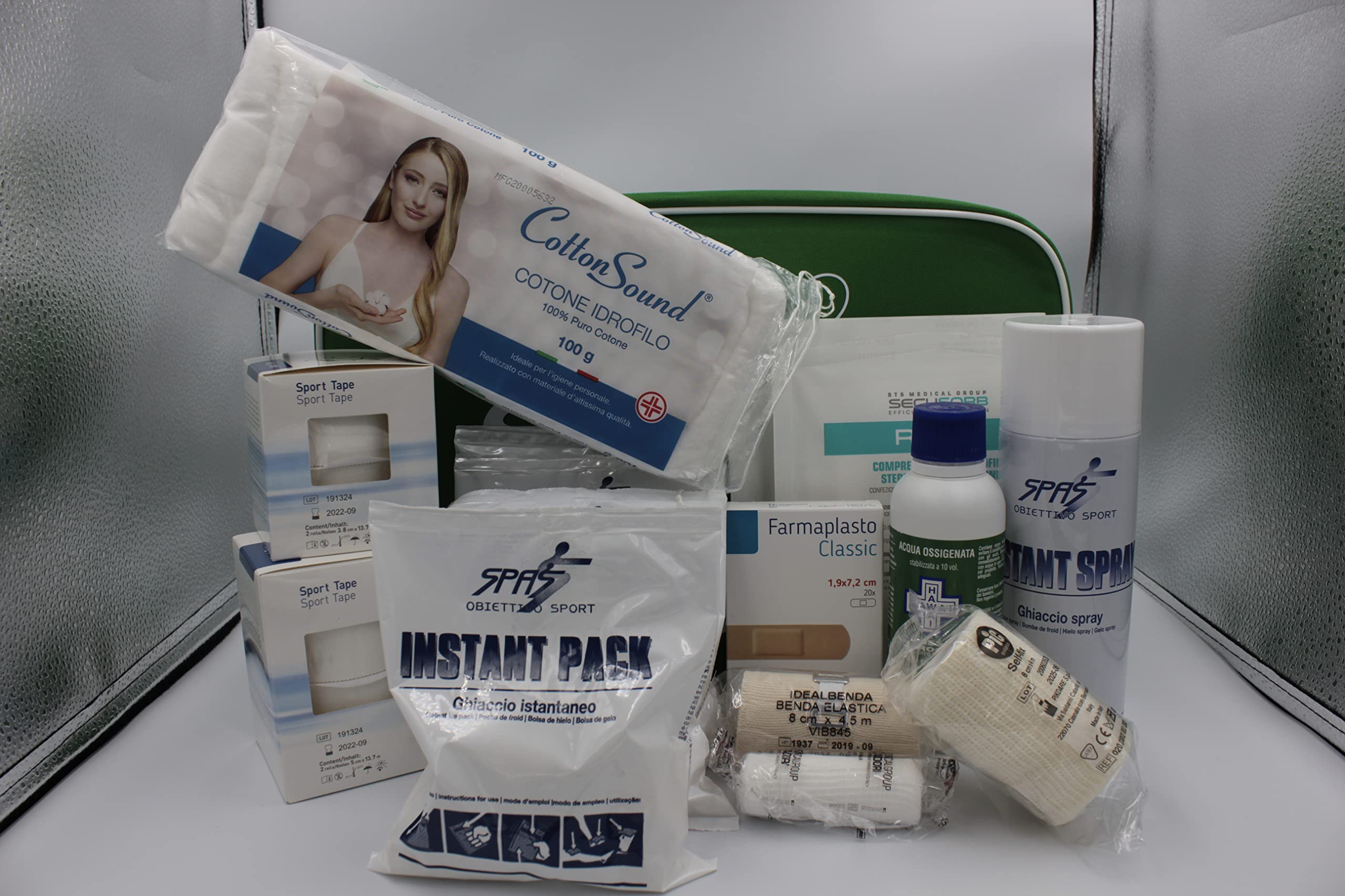 SPAS Borsa Medica Sportiva Completa di Prodotti Medici con Tracolla