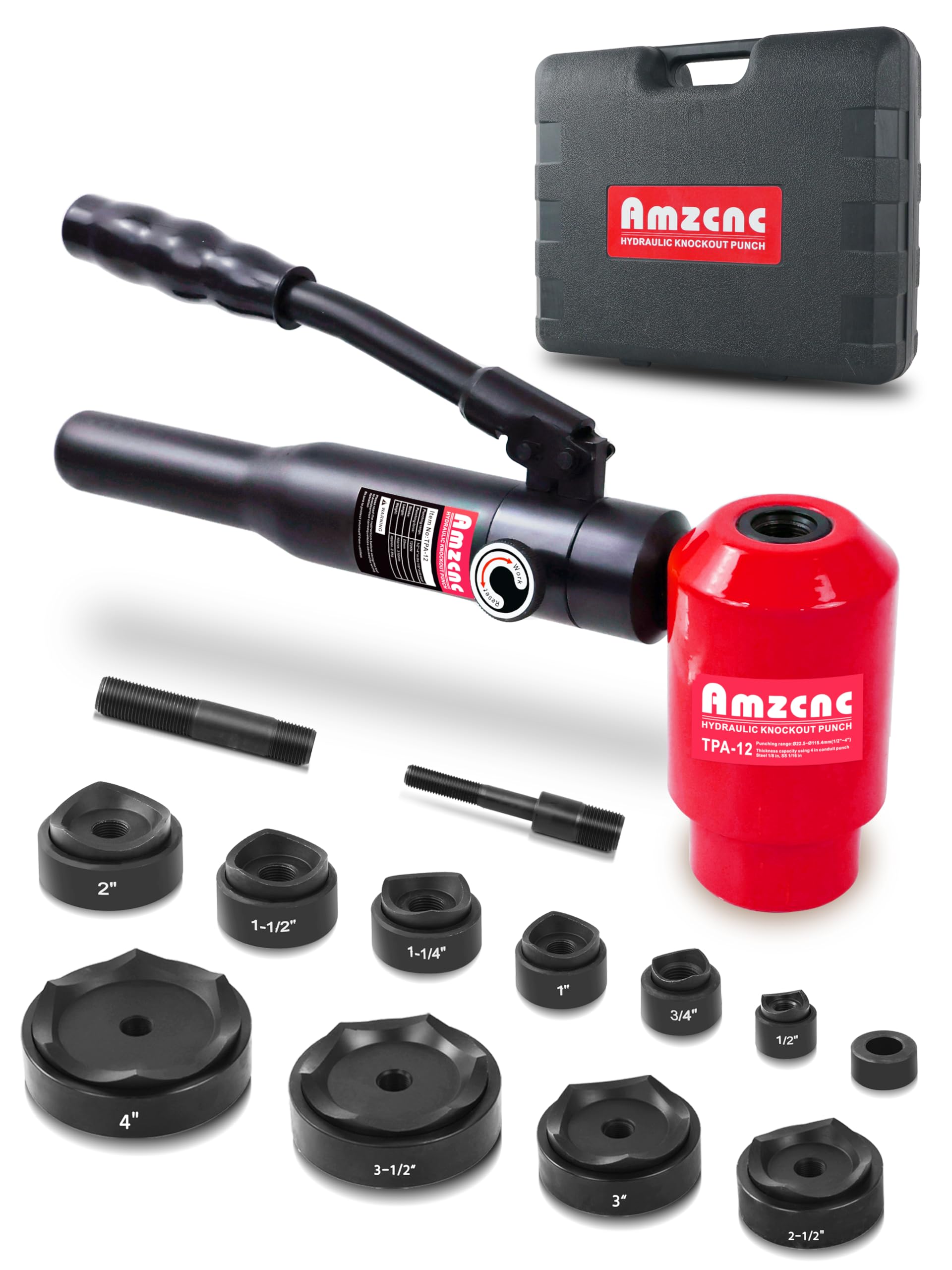 Rectangle Knockout Punch Snapklik.com : AMZCNC 360 Rotate Hydraulic Knockout Punch Kit 1/2 To 4 ...