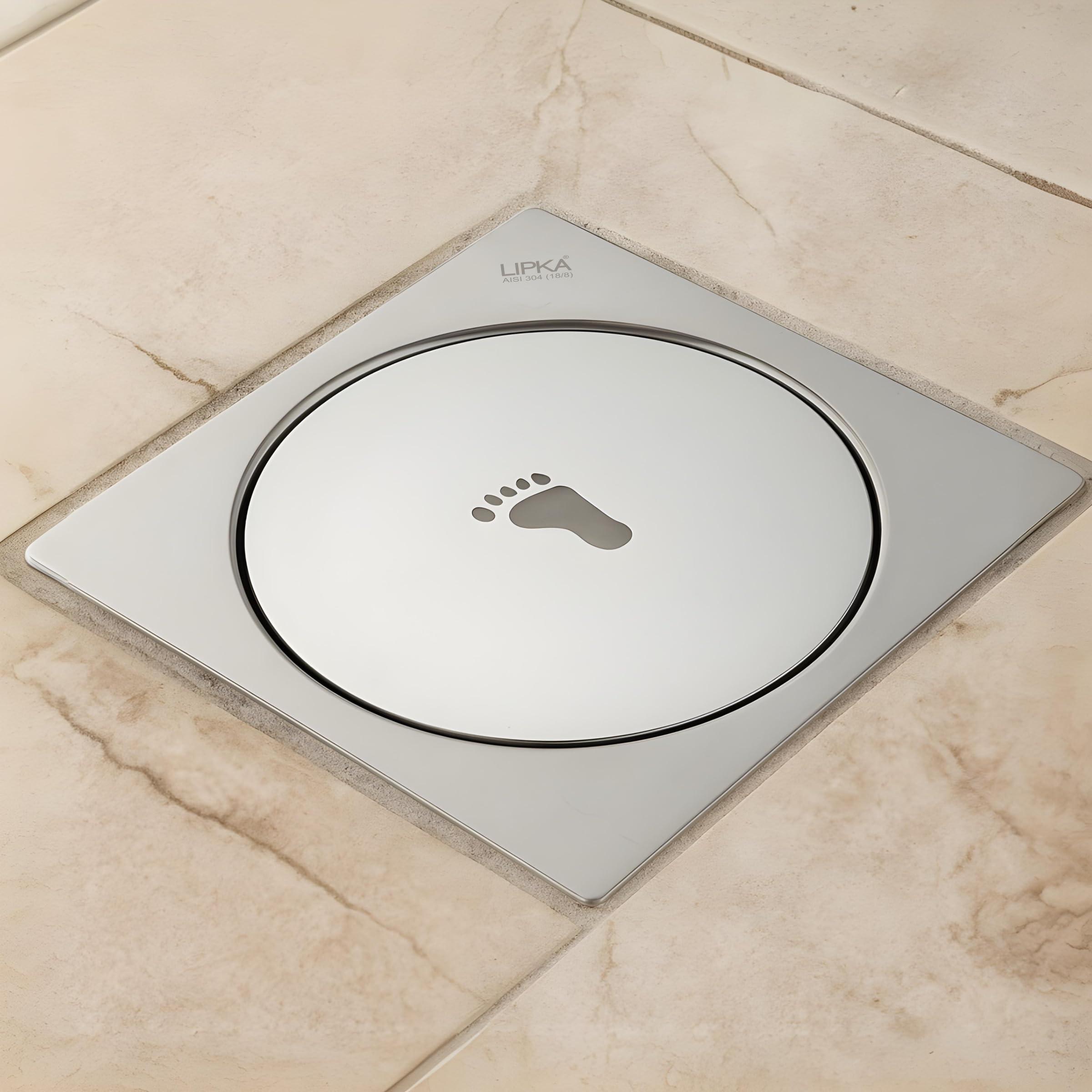 LIPKA Square Pop-up Floor Drain |304-Grade Stainless Steel |6x6 Inches| with Cockroach Trap/Jali | — Amazon image 7