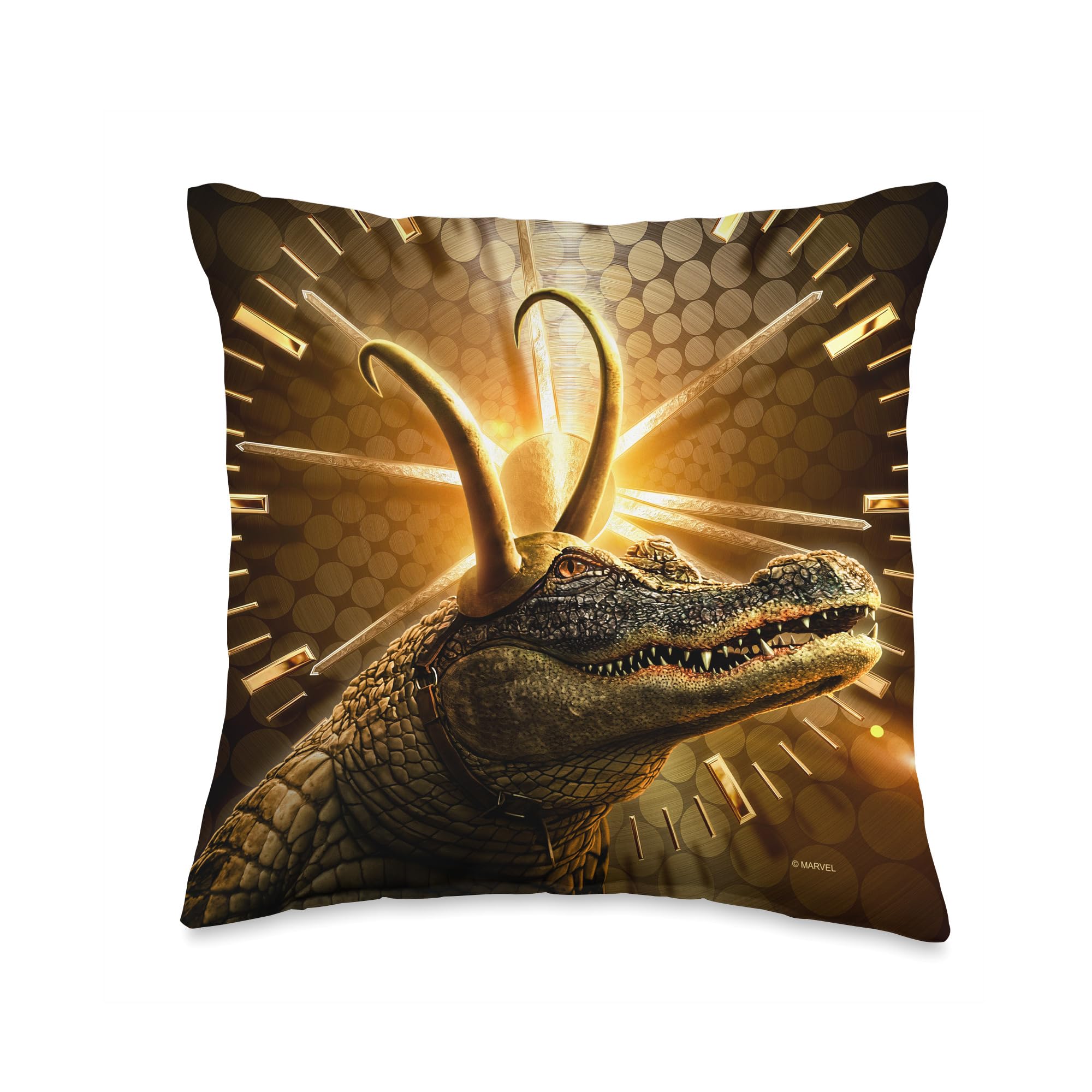 Coussin Alligator Loki Marvel multicolore 16x16 pour déco lit et fauteuil