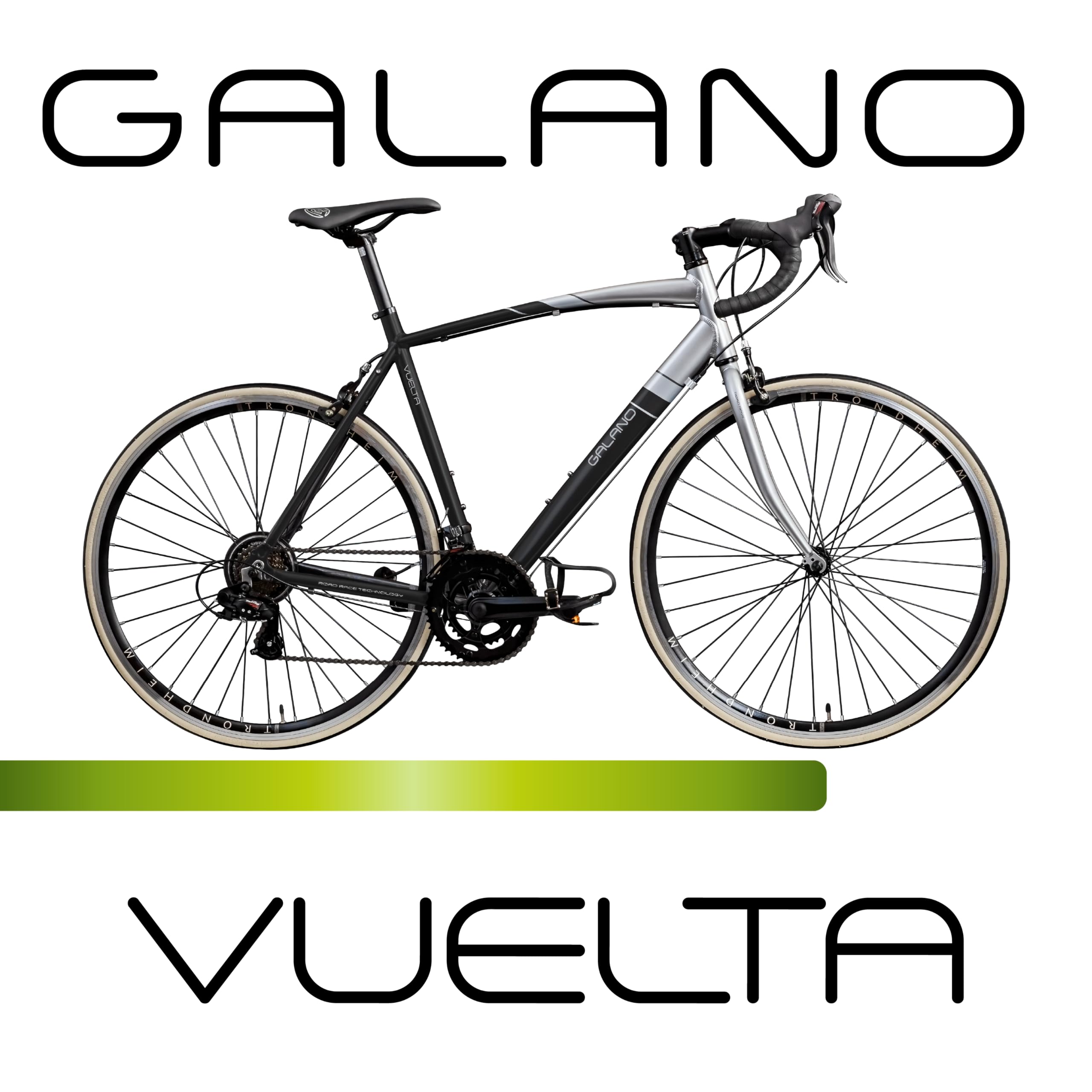 Galano Vuelta STI Rennrad für Damen und Herren ab 150 cm, 28 Zoll mit 14 Fach Fahrrad Schaltung Road Bike, Pedale mit Pedalhaken, Rennfahrrad mit schmalen Reifen