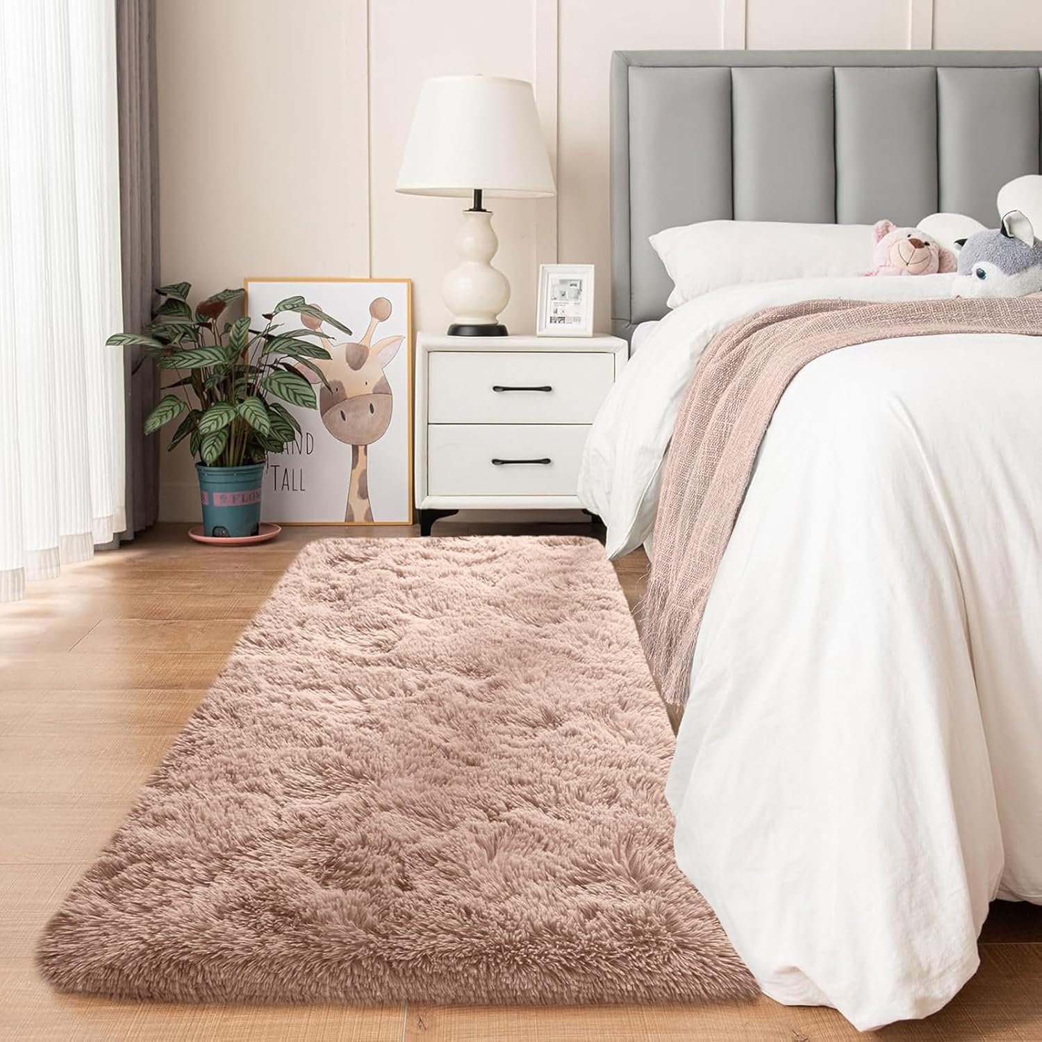 FVVRAX Fluffy Runner Rugs for Bedroom, 2x6 Teal Blue Shaggy Area Rug for Living Room, Soft Carpet for Bedroom, Small Throw Dorm Rug for Nursery Home, Plush Shag Bedside Rug for Boy Girls Kids Teens, Teal Blue 2' x 6' (Rectangular)