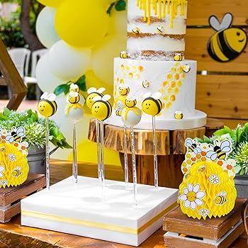 Bee Honeycomb Centerpieces Bee Party Decorations 12Pcs Bee Centerpieces For Tables Bee Themed Baby Shower Decorations For Bee Baby Shower Dcorations Bee Birthday Party Supplies