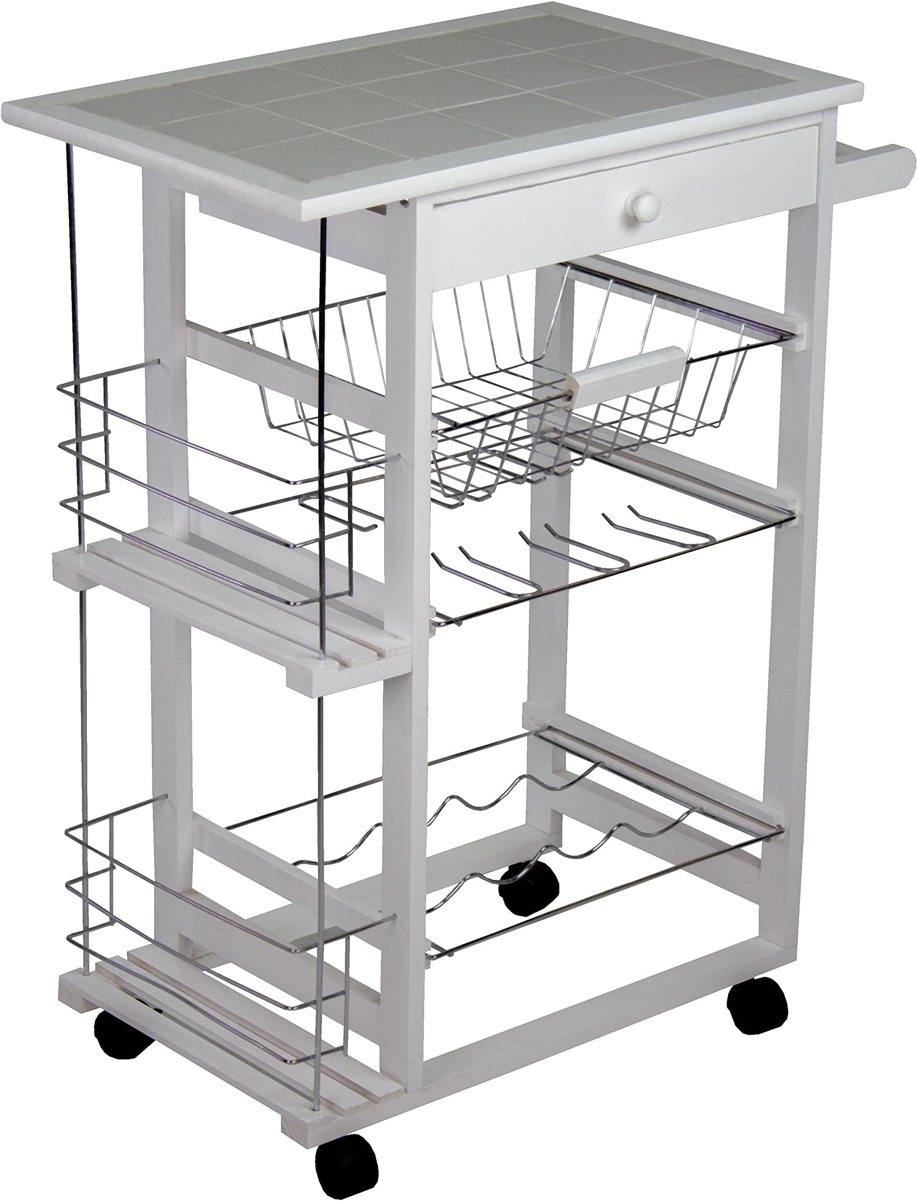 Rolling Bar with Wine Racks