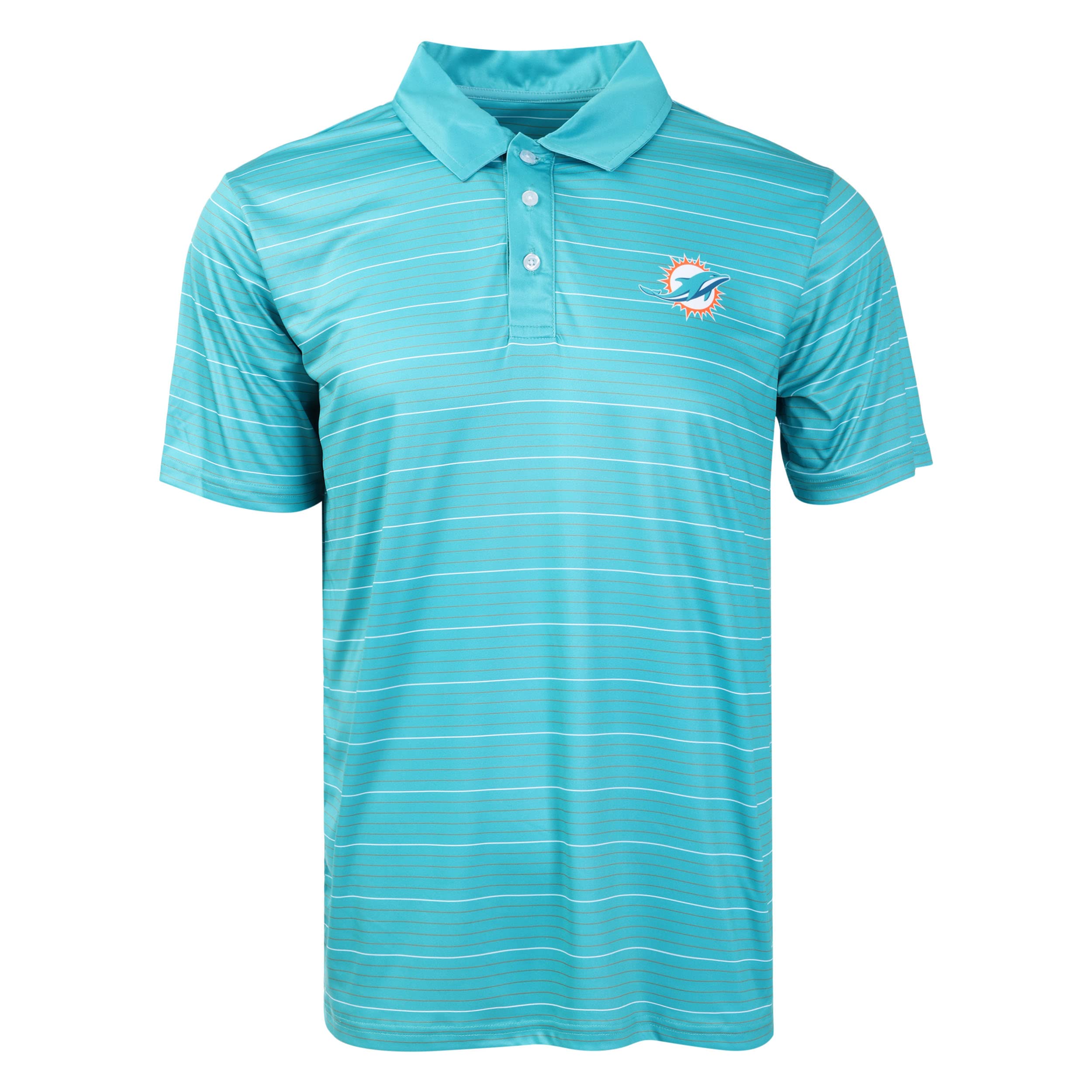FOCO NFL Mens NFL Team Logo Striped Polyester Polo Short Sleeve Shirt