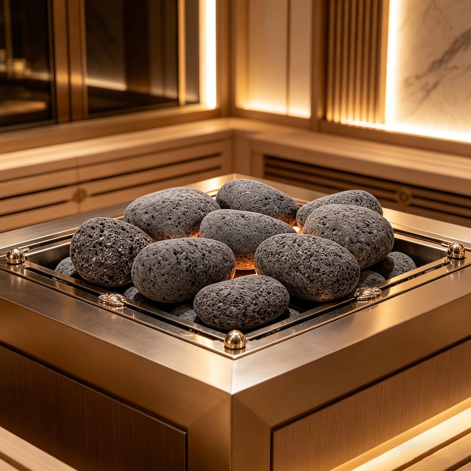 SHERCHPRY Sauna Steine 1, 9kg aus Vulkangestein, Hitzebeständig für Sauna