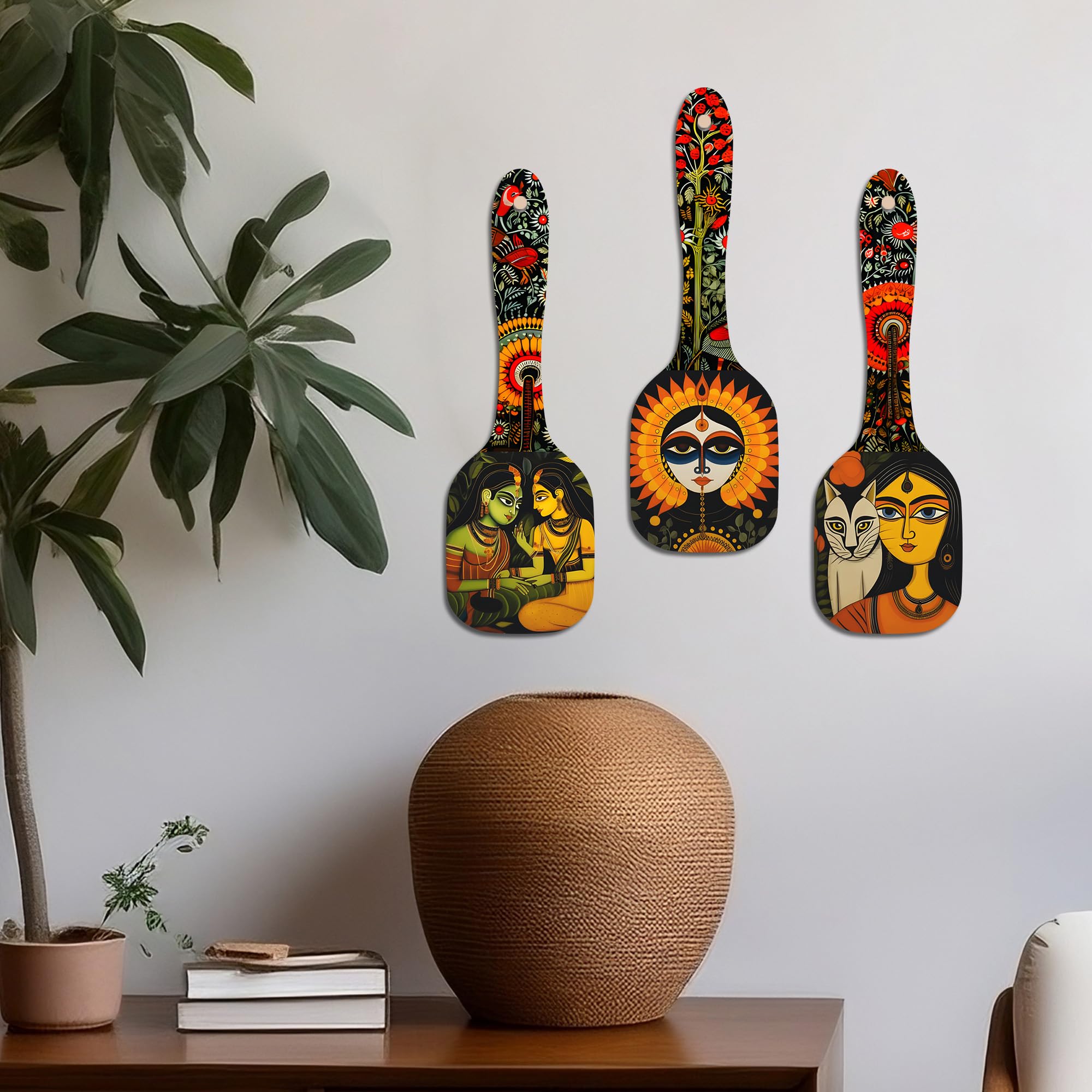Artvibes Flower Wall Hangings - Set of 3 -25