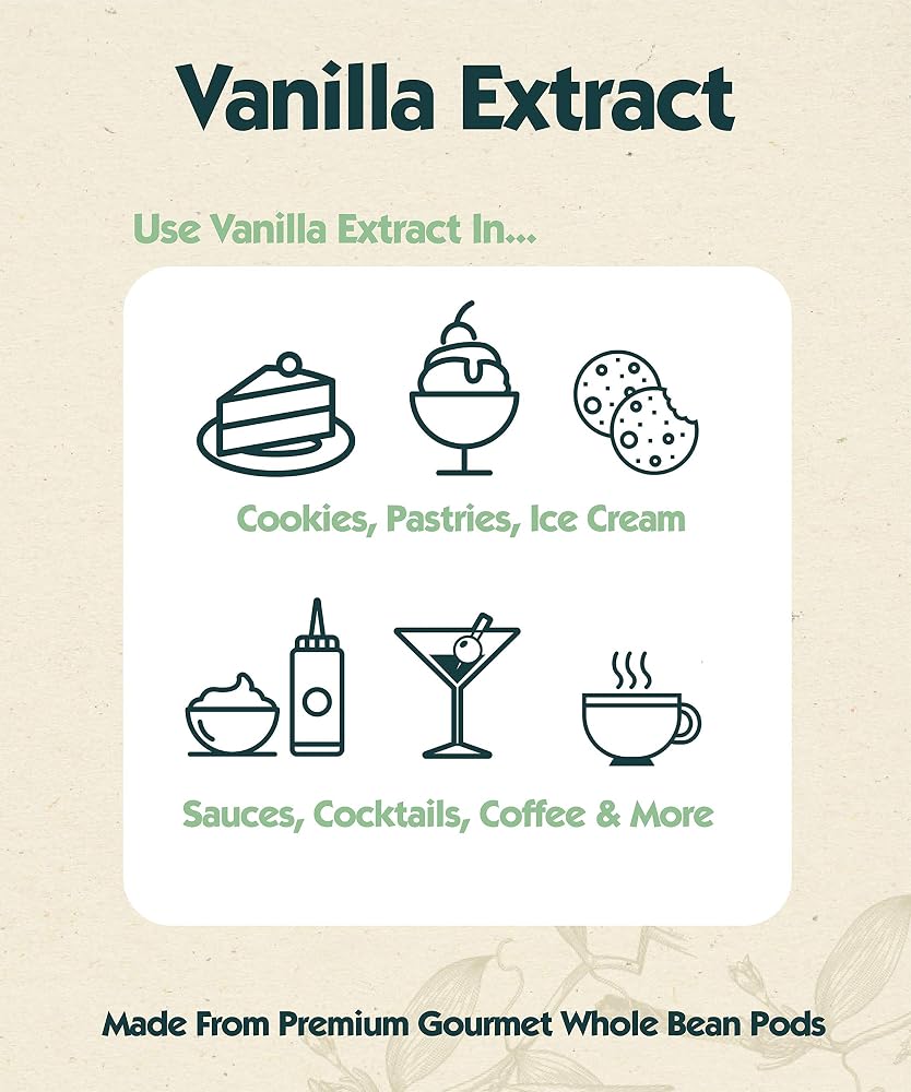 8 oz Pure Vanilla Extract - 100% Real Vanilla Extract - For Cooking, Drinks & Desserts - 100% Vegan, Sugar Free & Kosher - Non-GMO & Gluten-Free - Native Vanilla