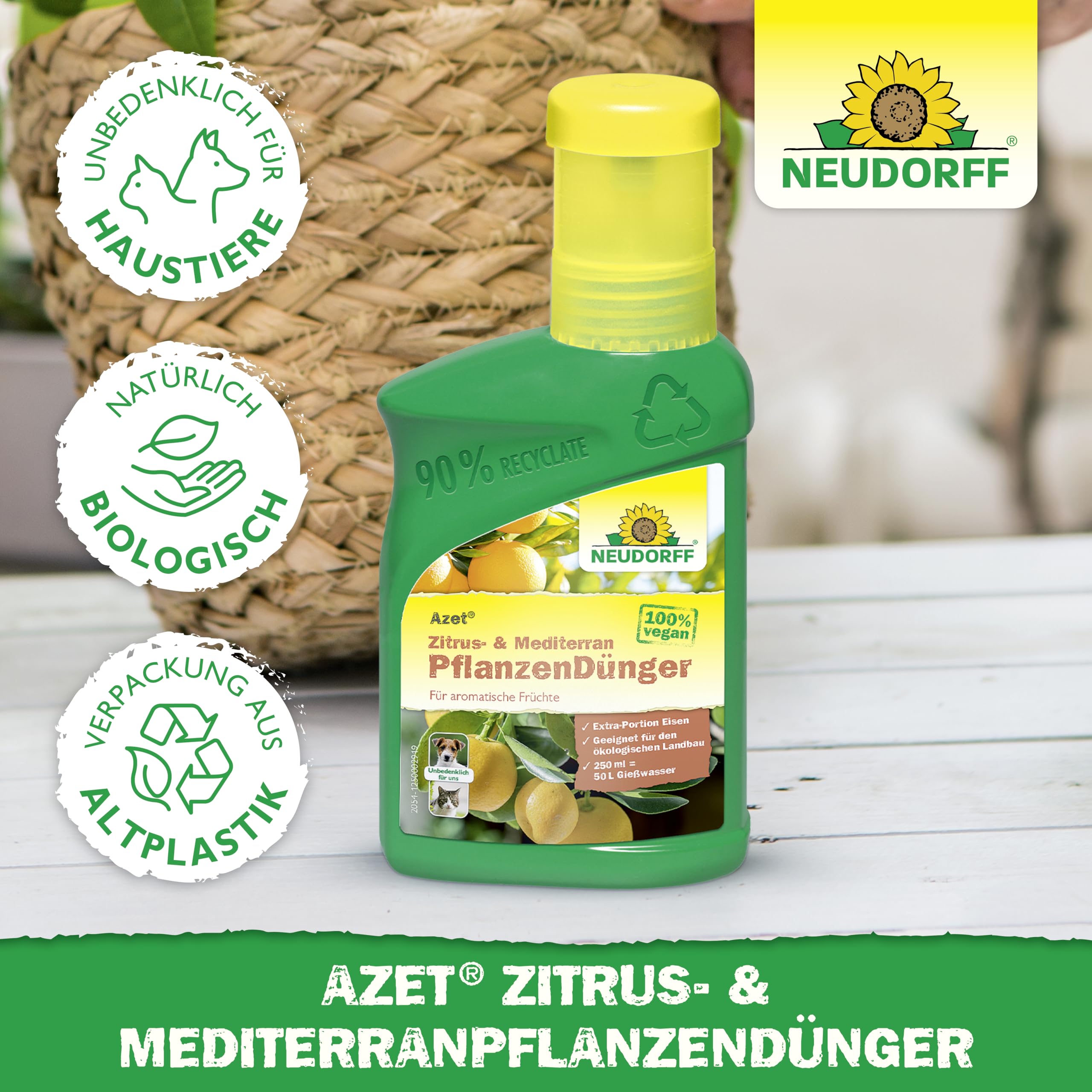 Neudorff Azet Zitrus- & Mediterran PflanzenDnger  100% natrlicher Bio  Dnger mit Extra Eisen fr aromatische Frchte aller Mediterranpflanzen,  250 ml : Amazon.de: Garten
