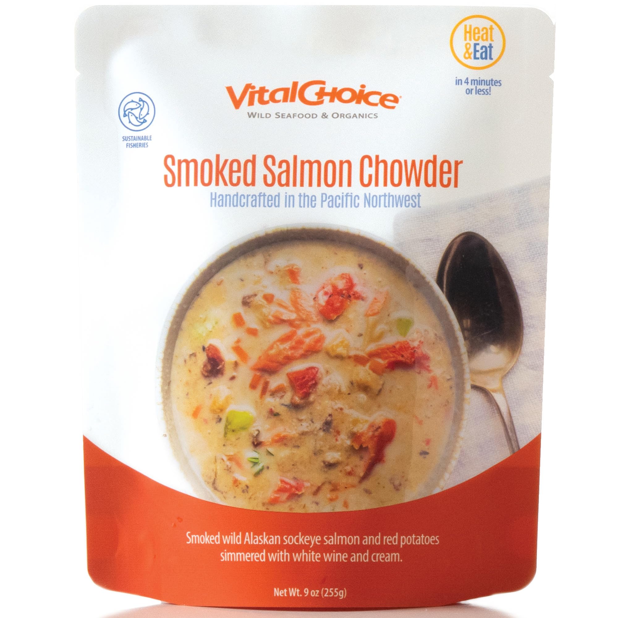 Smoked Salmon Chowder, Heat-And-Eat, 9-Oz Pouches (Pack of 3)