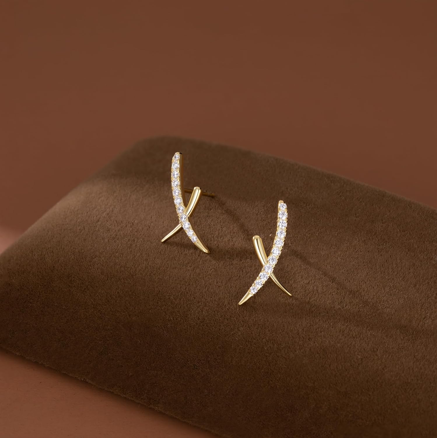 SLUYNZ Solid 925 Sterling Silver CZ X Earrings Stud for Women Teens X Stud Earrings - Image 5