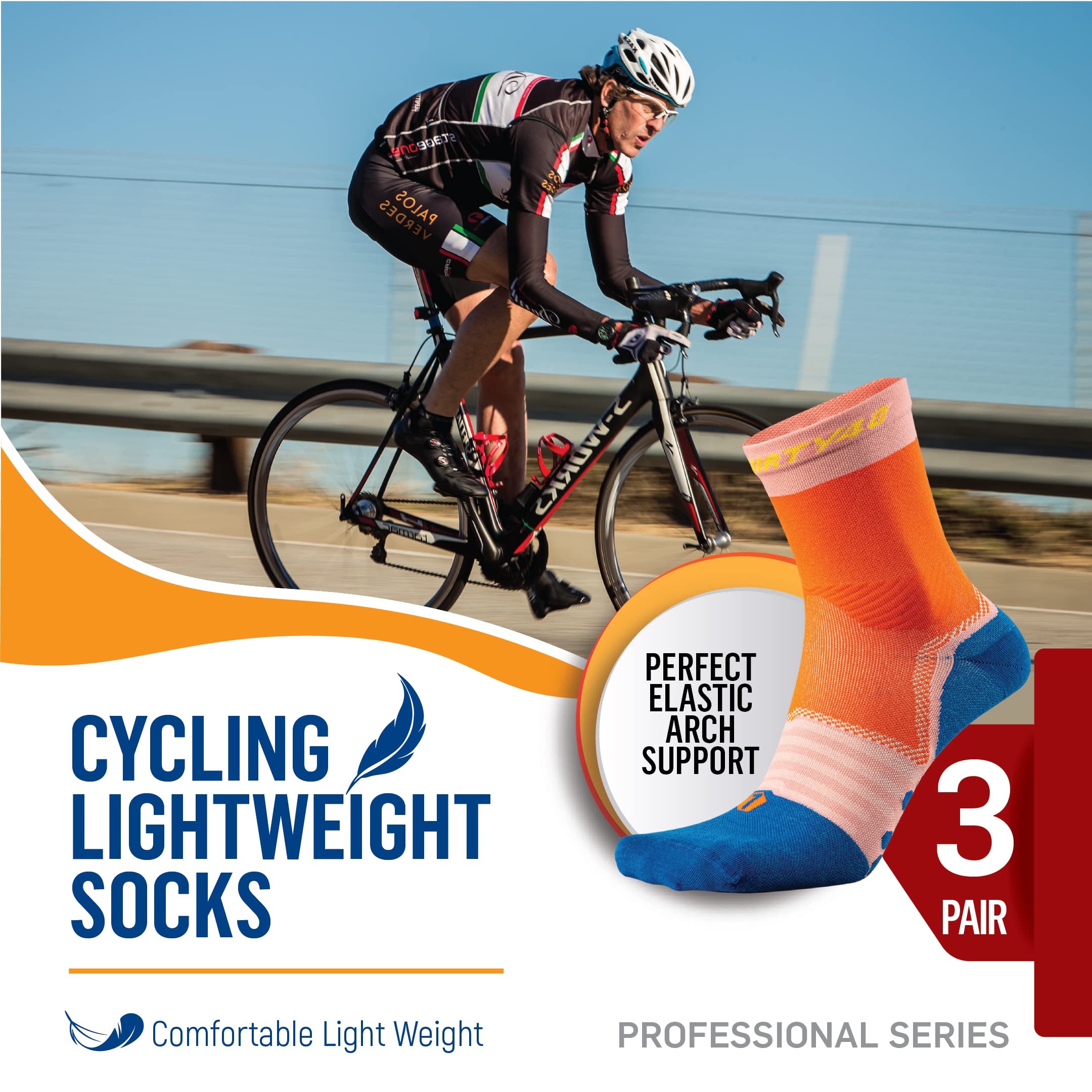 Thirty48 Calze da ciclismo con tessuto S.Café, resistenti agli odori, protezione UV, asciugatura rapida