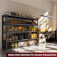Vista 9 de Estantería de garaje de 60" de ancho x 72" de alto x 24" de profundidad, estantes de metal ajustables de 5 niveles resistentes, unidad de estante