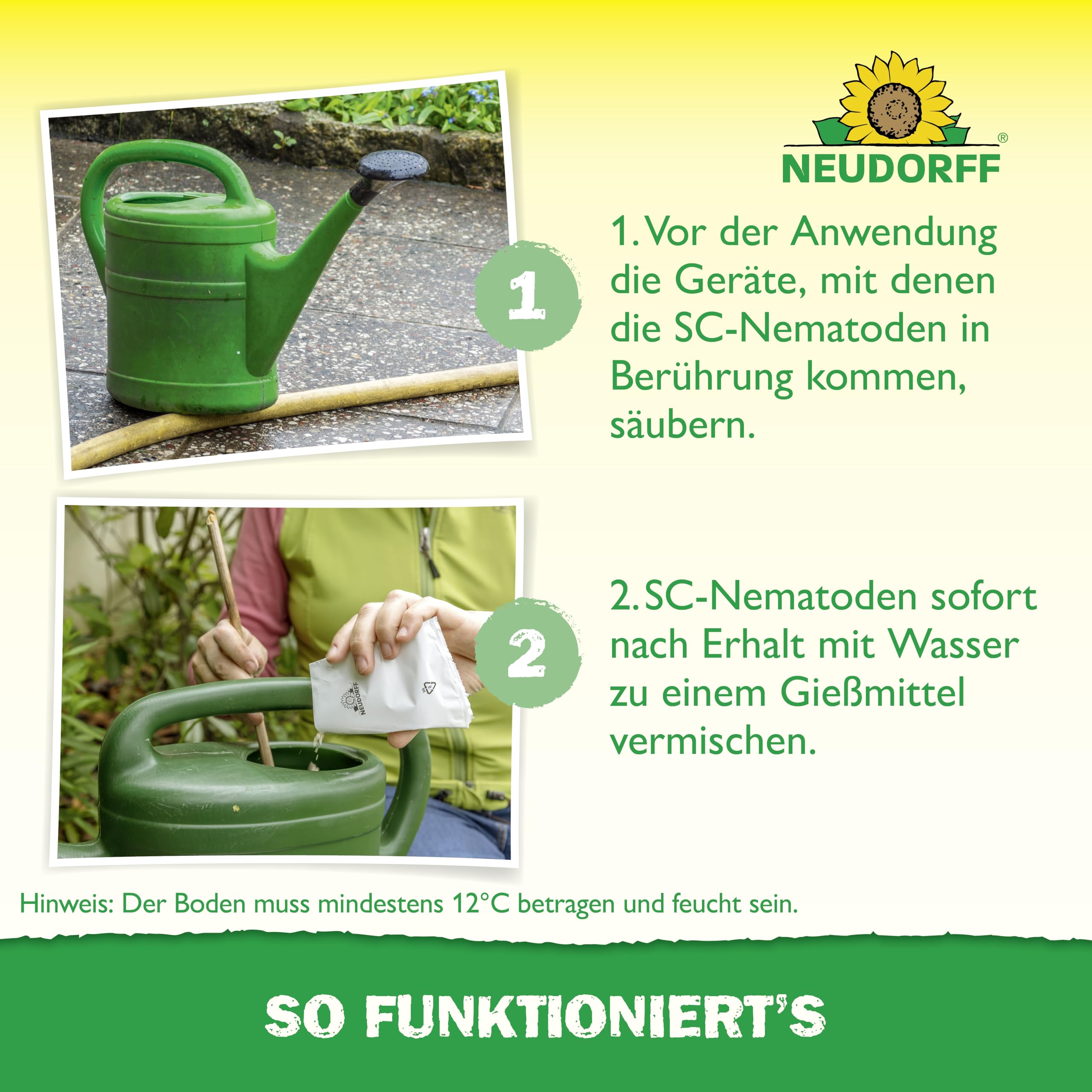 Neudorff Nützlinge gegen Wiesenschnaken – 50 Mio. SC-Nematoden zur natürlichen und schnellen Bekämpfung von Wiesenschnaken, Maulwurfsgrillen und Erdraupen – für 100 m²