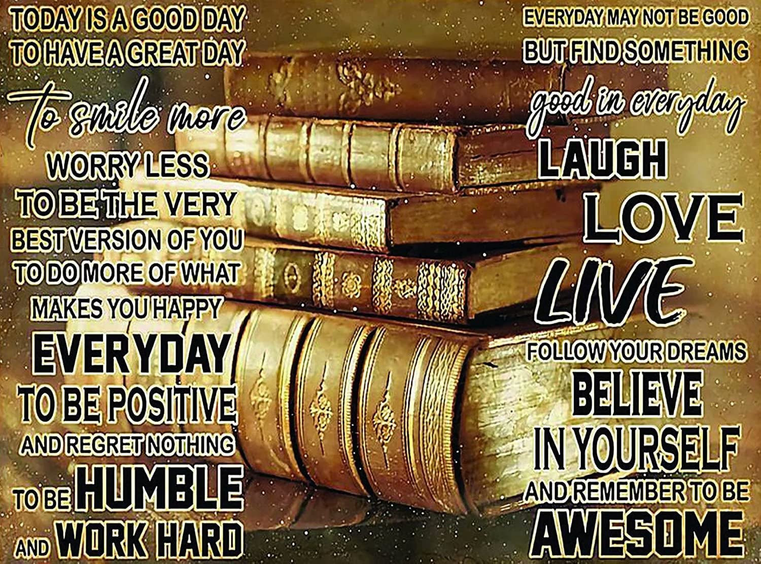 Tin Sign Work Hard Vintage Retro Collectible tin Sign Wall Decoration Poster Home bar Restaurant Garage Cafe Art Metal Sign Gift 12x8 Inch