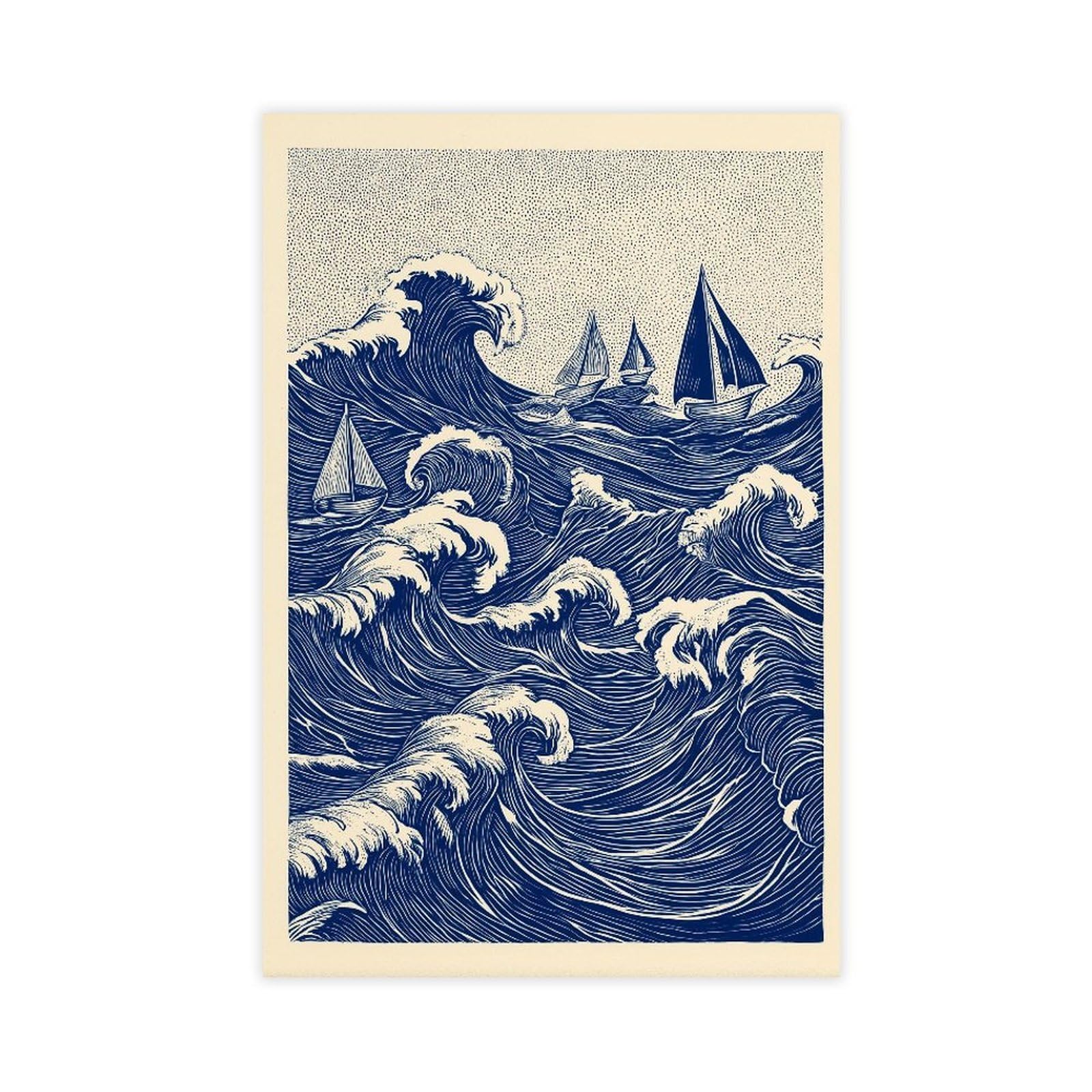 YWTJAX Ocean Wave Poster Canvas Poster for Bedroom Decor Gift