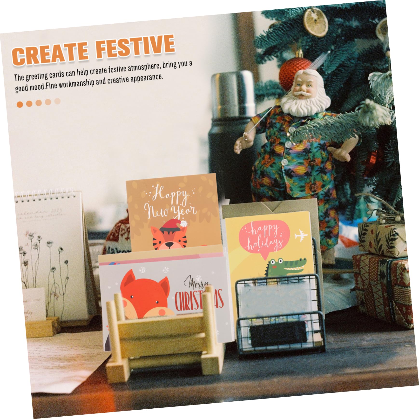 2 Sätze Weihnachtskarten Aus Papier Segenskarten Schöne Grußkarten Weihnachtselemente Urlaubskarten Festliches Aussehen 24 Stück * 2