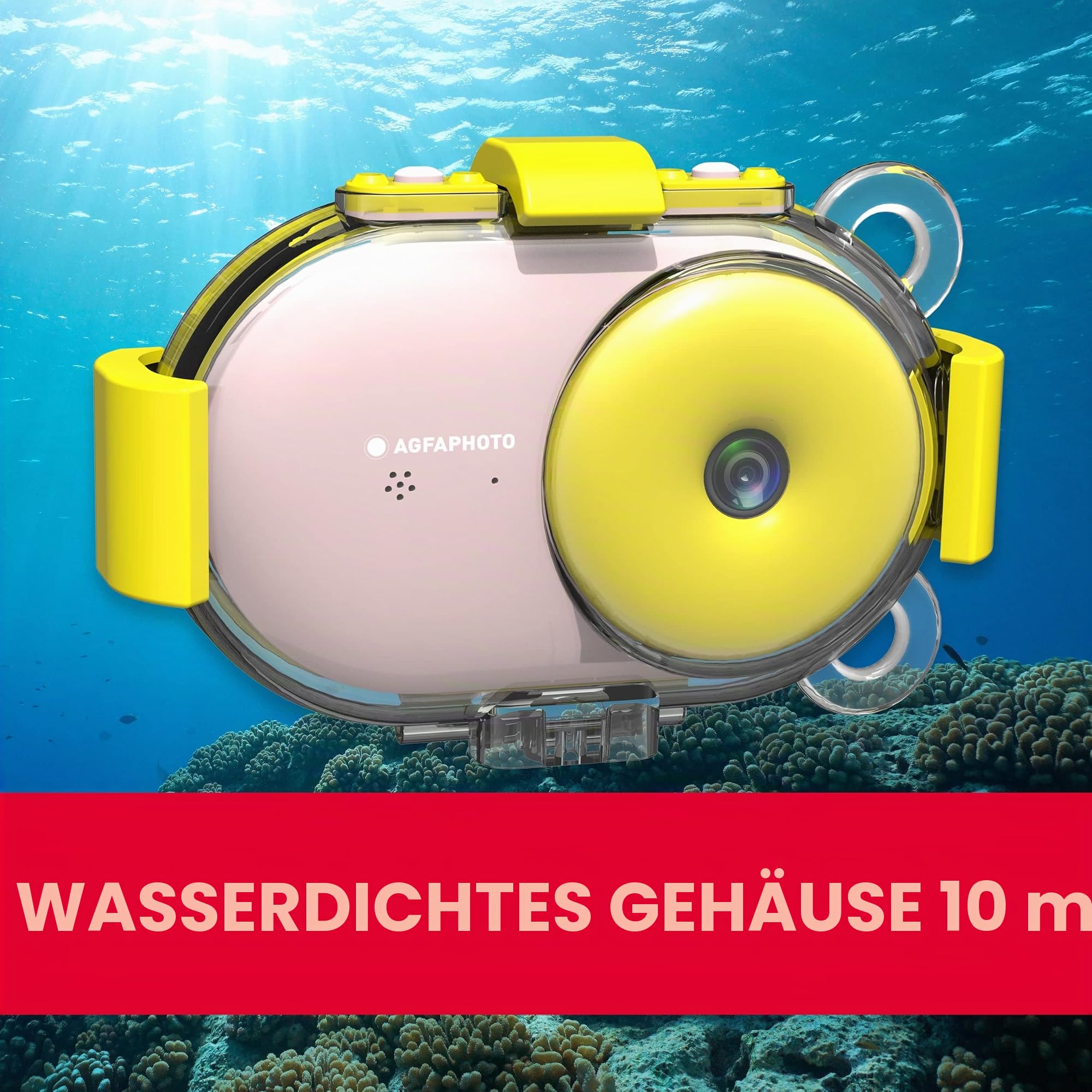 AgfaPhoto Fotokamera, wasserdicht, für Kinder, inkl. MSD8GB Rosa