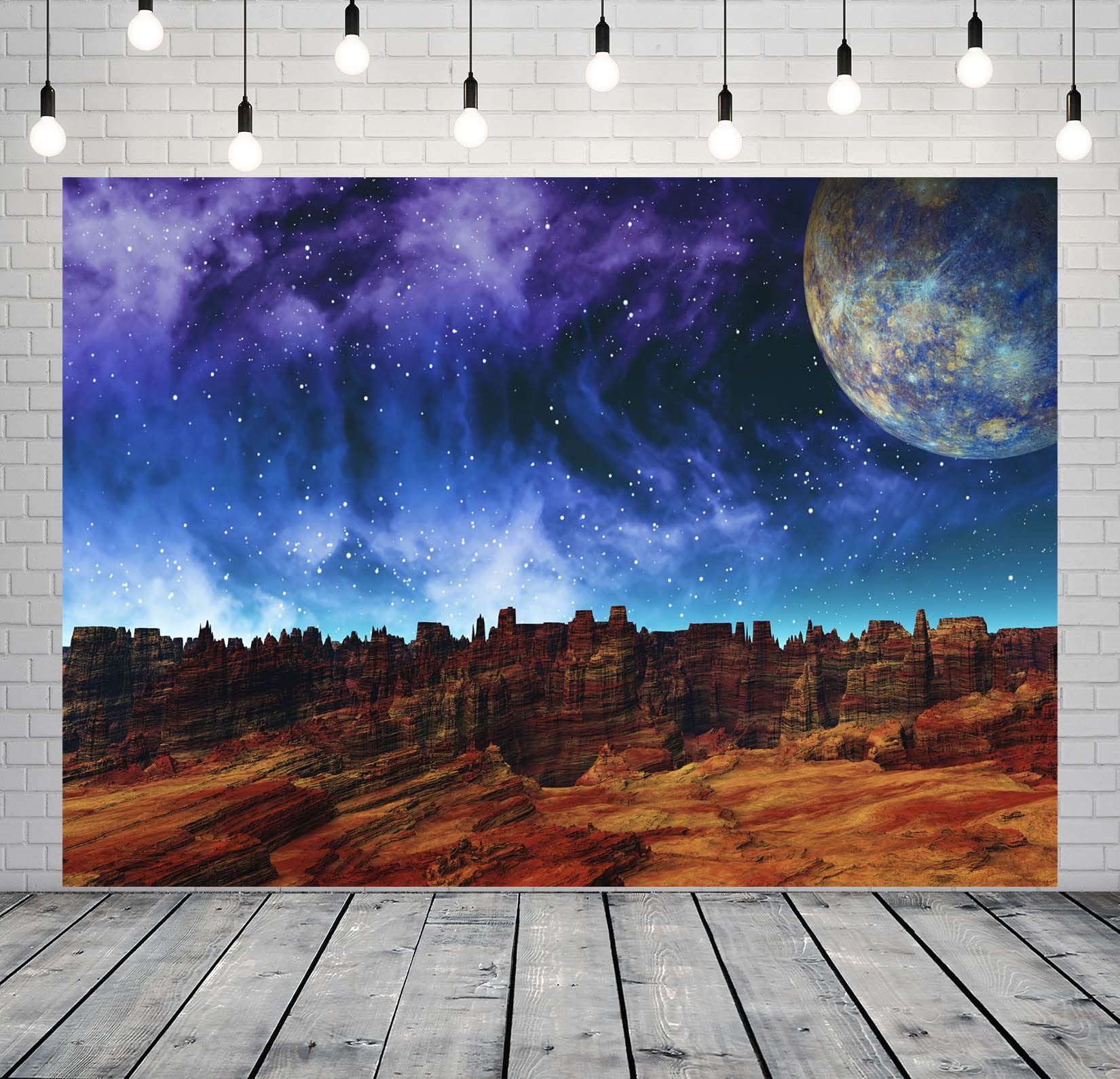 BELECO 3x2.5m Telo sfondo rocce deserto notte | Cielo stellato stelle via lattea spazio galassia sfondo fotografia ritratti accessori studio foto
