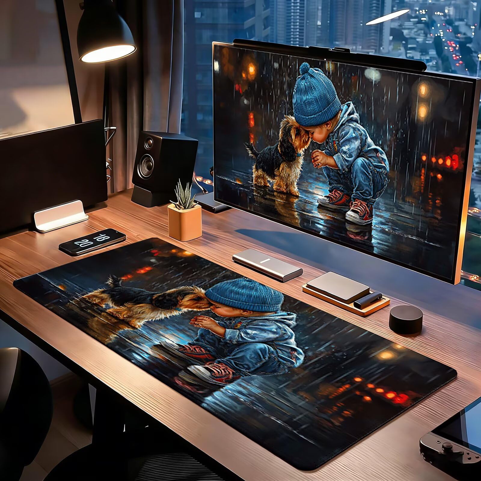 Tappetino Mouse Gaming, 1200x600mm Tappetino Mouse XXL cane 0c0-242 | Mouse Pad Grande, Ottimizzato per i Sensori da Gioco, Migliora Precisione e Velocità, per Mac e PC, ragazzo