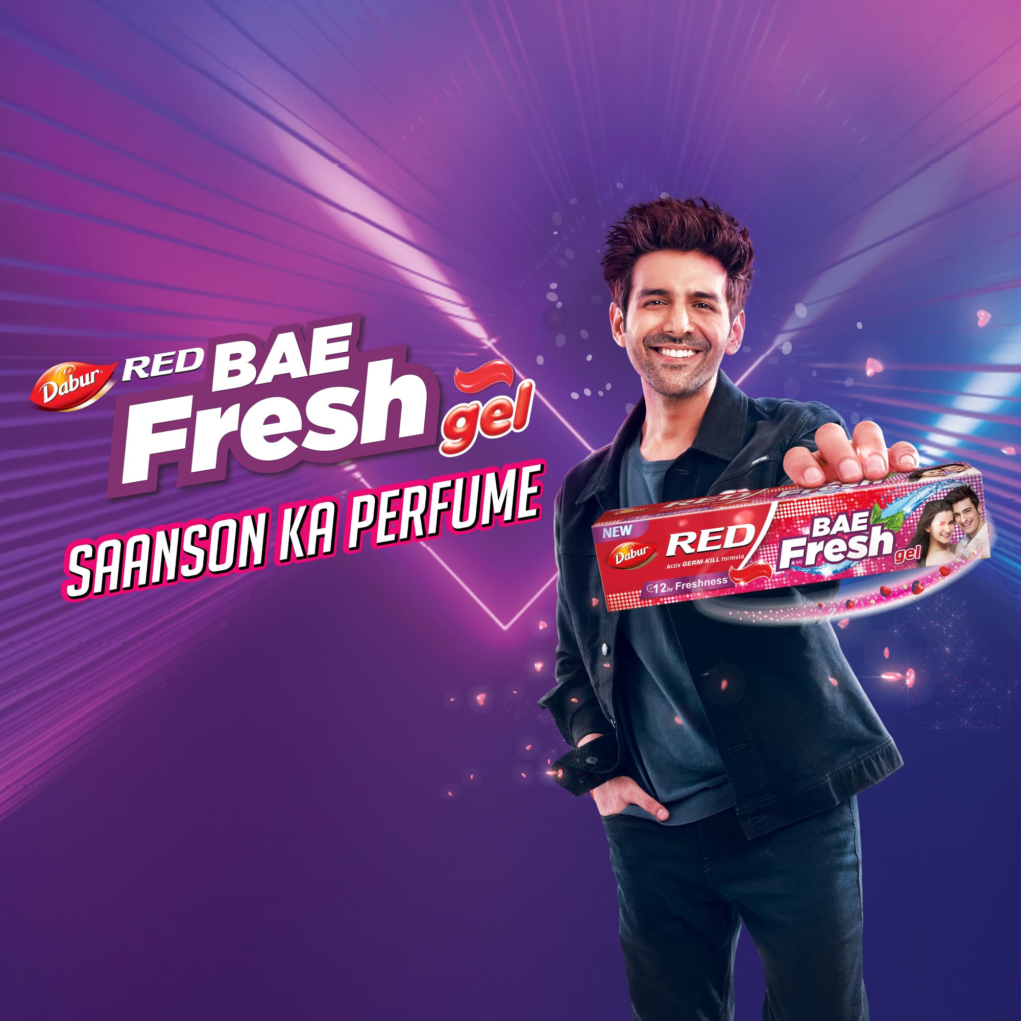 Dabur Red Bae Fresh Gel - 300gm (150gm*2) | Fights Bad Breath, Cavity Germs and Plaque | 12hr Freshness | Activ Germ-Kill formula