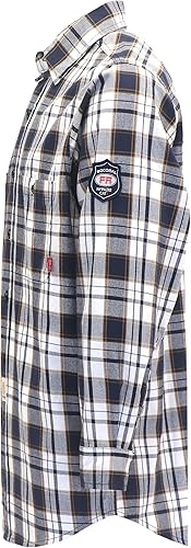 Miniatura 45 de BOCOMAL Camisas FR para hombre, resistentes al fuego, peso ligero, NFPA2112, camisa de soldadura ignífuga, acabado repelente al agua y al aceite