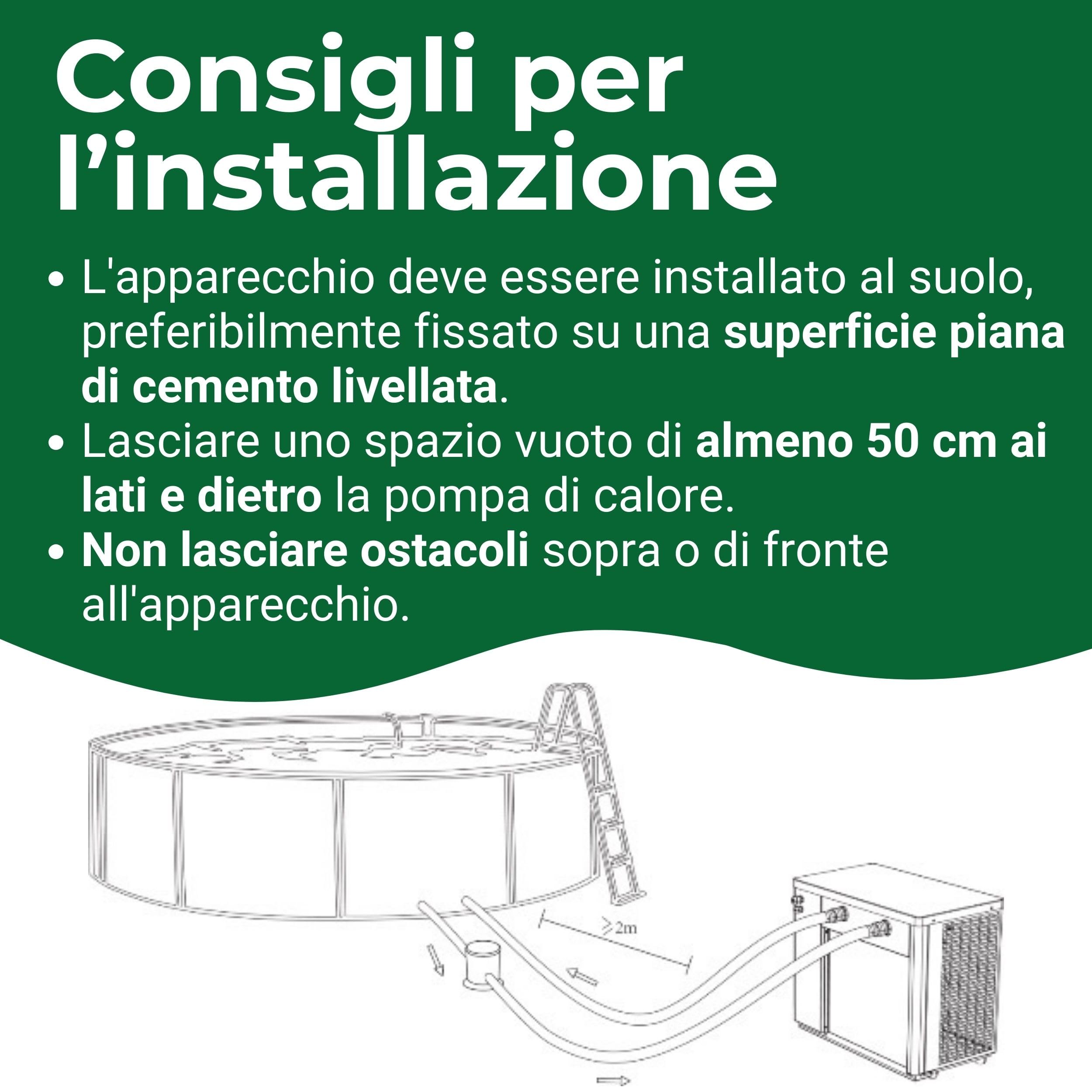 Polartex Pompa di Calore per Piscina AQUAMINI per Riscaldare Acqua Piscina Fuori Terra o Interrata (15 m³)
