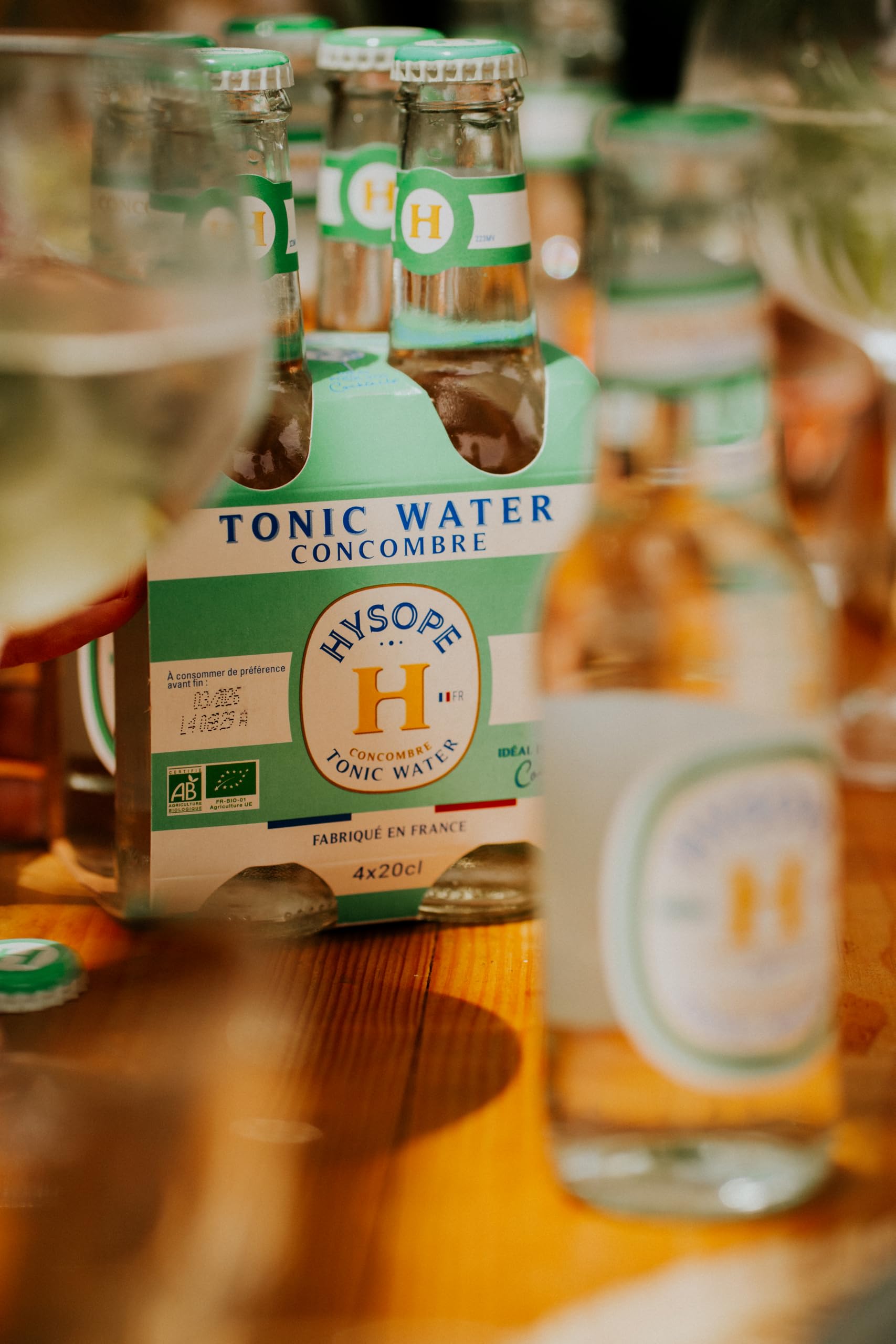 HYSOPE Tonic Water Concombre – Origine France - Premium Mixer Bio – Idéal en cocktail - Fraicheur & amertume douce - 6 x 4x20cl