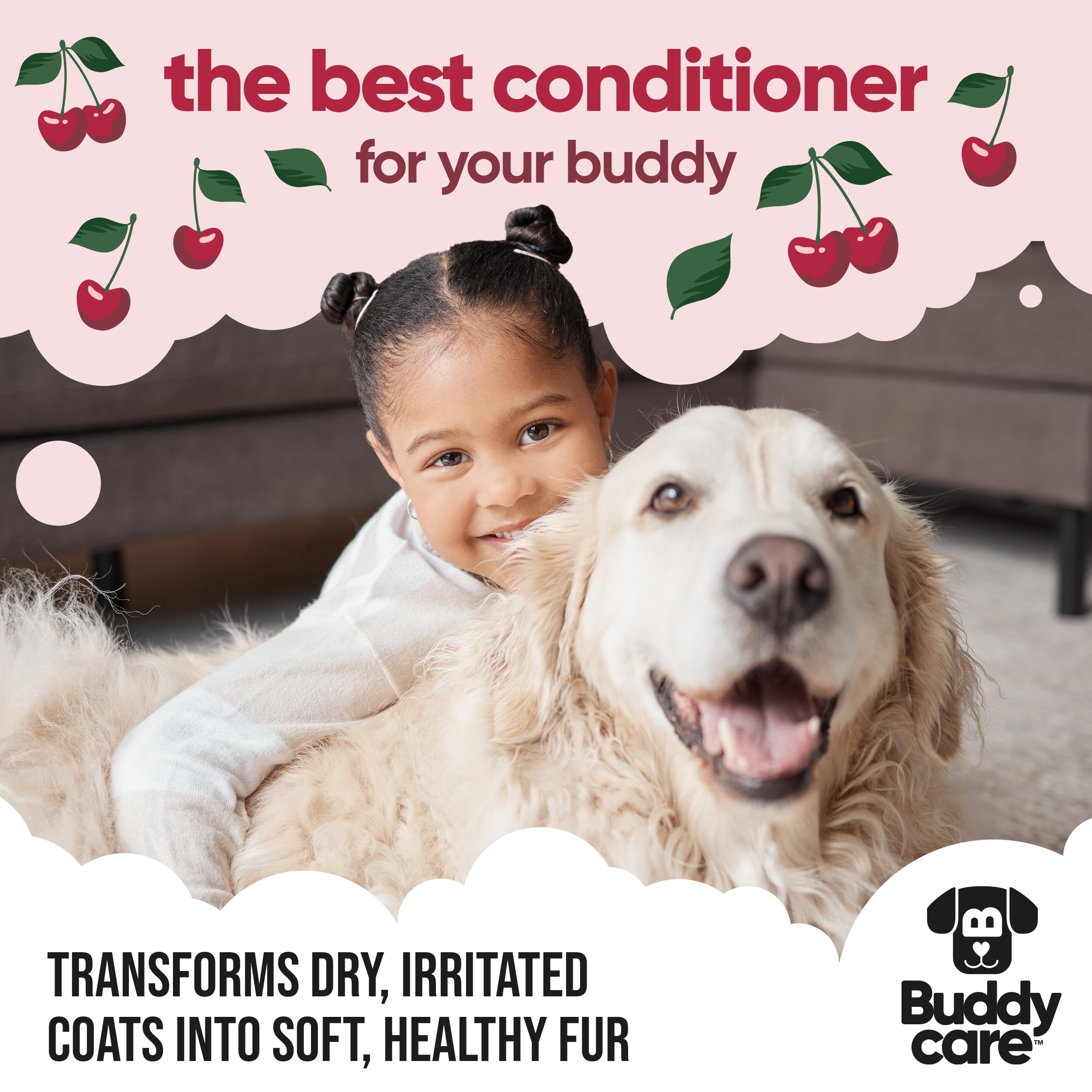 Black Cherry Dog Conditioner von Buddycare - 5L - Schwarzkirsch-Duft-Hundespülung mit Aloe Vera & Pro Vitamin B5
