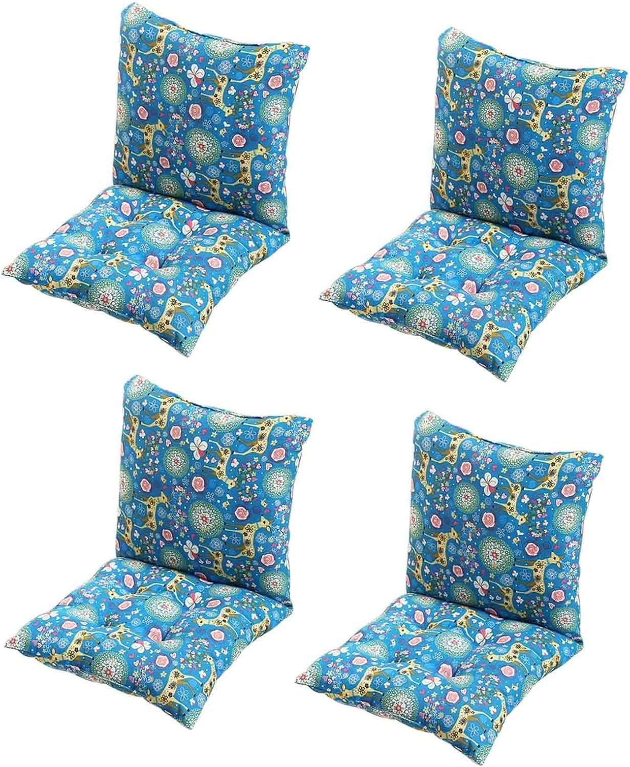 Pack 1/2/4 Cojines de Silla con Respaldo，Cojines de Asiento Cocina 50×50/40×40/45×45cm Cómodo Cojín para Sillas Comedor, para Oficina, Jardín, Interior, Exterior(B16,40x40cm(4PCS))