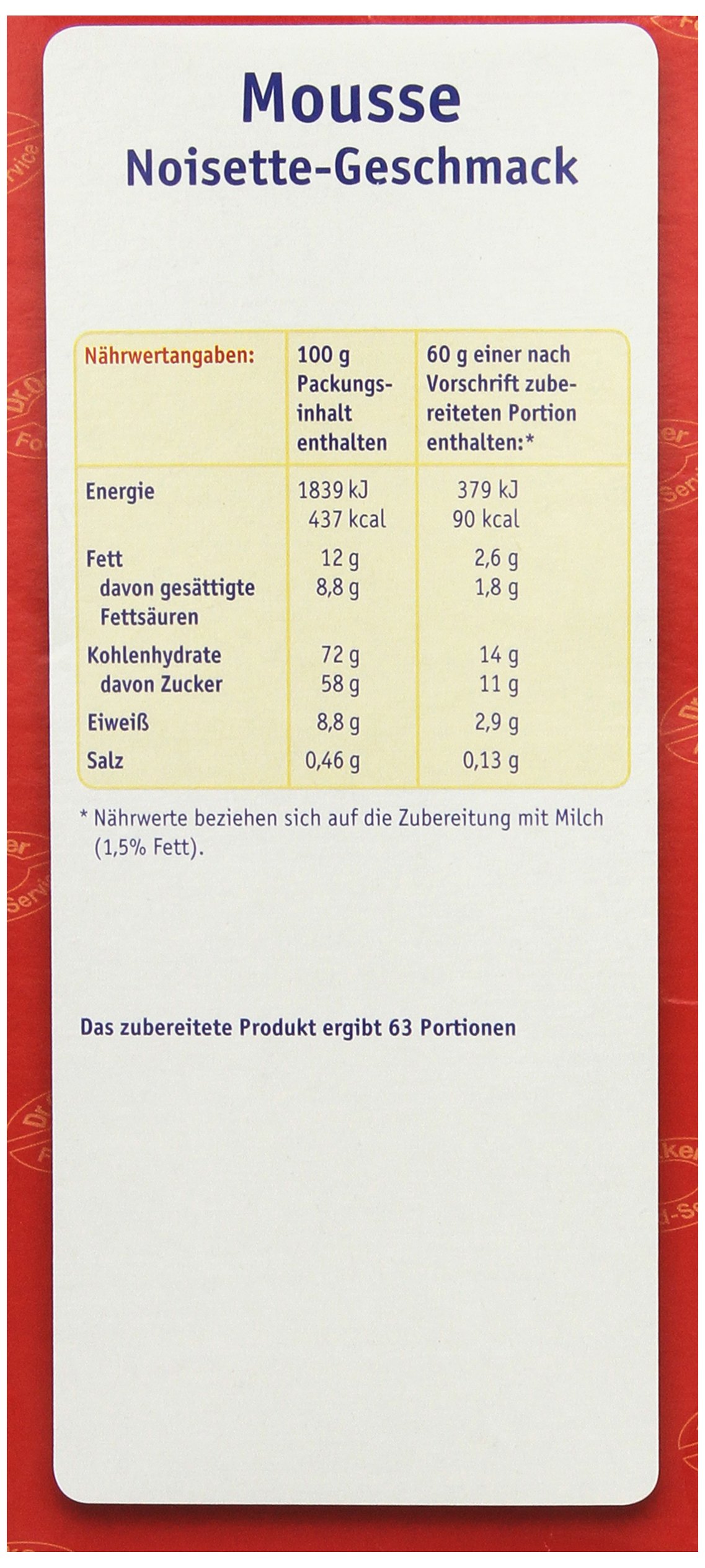 Mousse au Noisette, 1er Pack (1 x 1000 g)