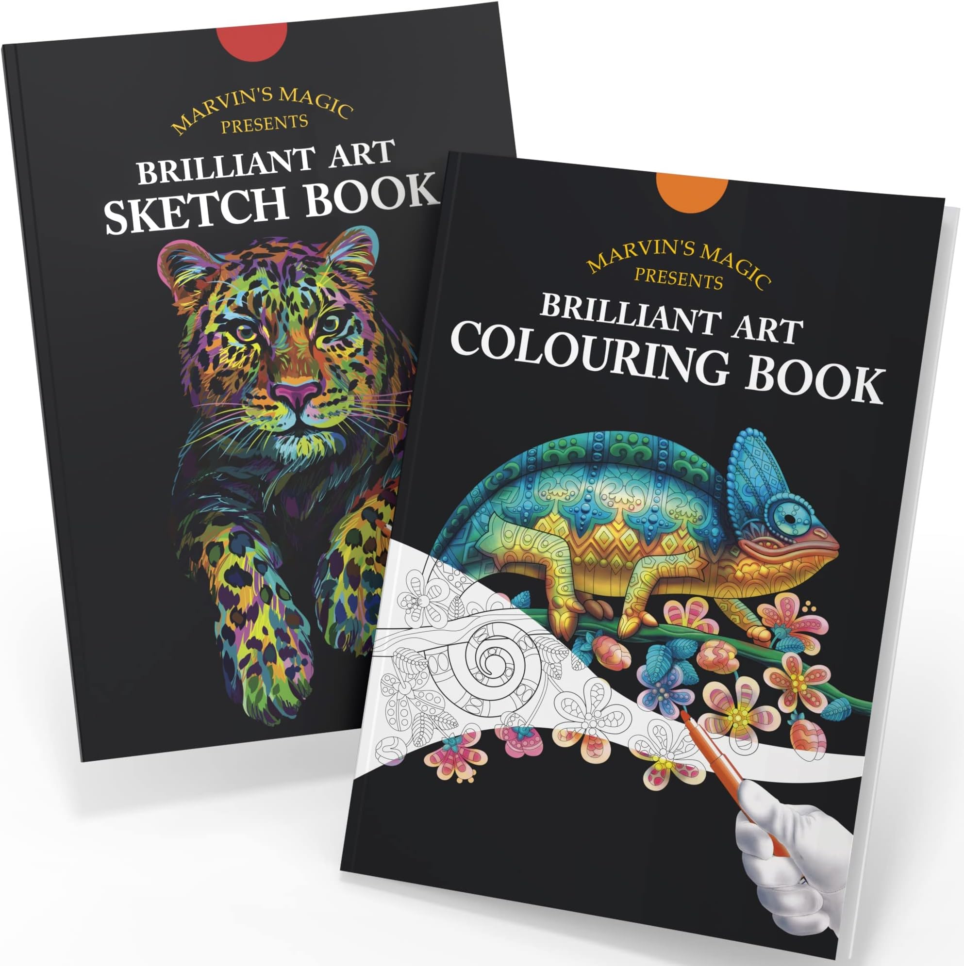 Coloring Book & Sketch Pad Bundle - 36 Page of Animals - Coloring Books for Children & Adults