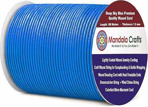 Miniatura 130 de Cuerda Mandala Crafts 0.03 pulgadas 109 yardas para hacer joyería, artesanía, macramé, cuerda de algodón encerado