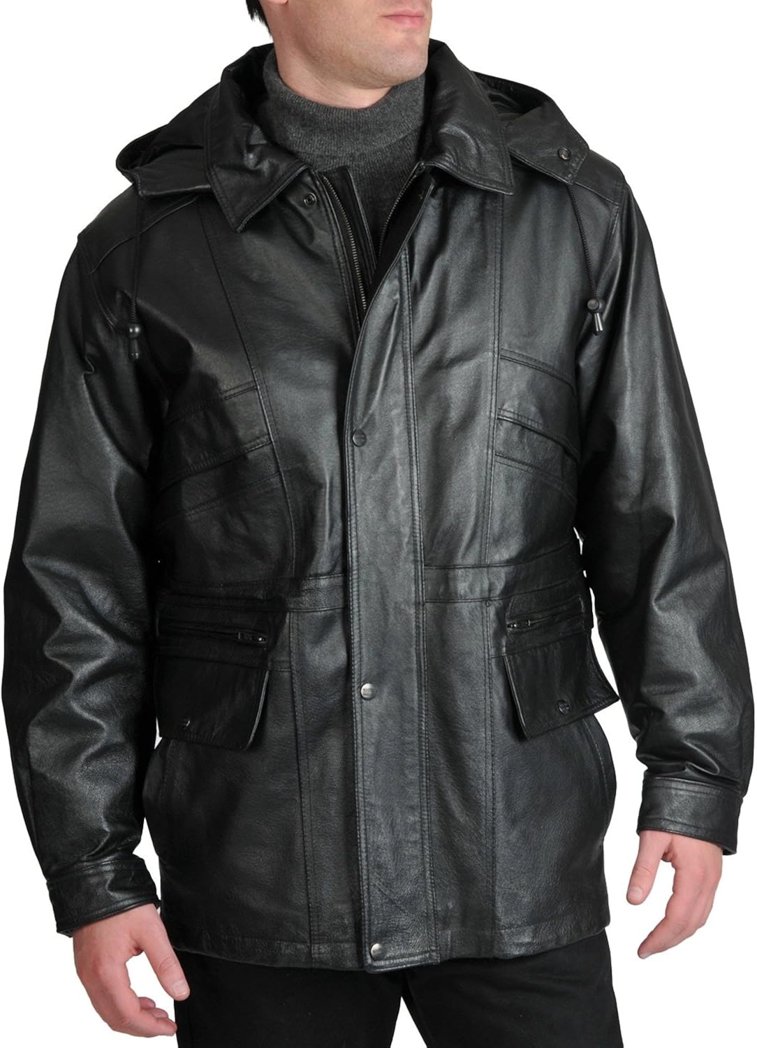 Excelled Men S Lambskin Leather Parka At Amazon Men S Clothing Store