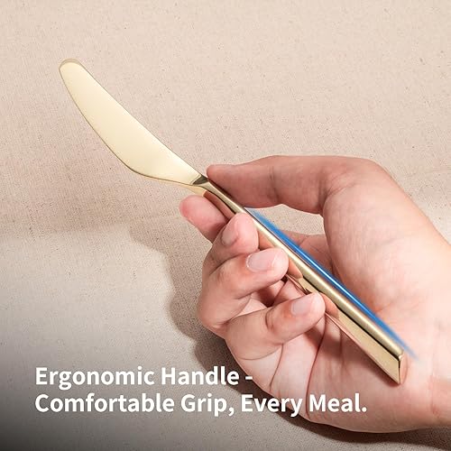 Vista 59 de Alata Potter - Juego de cubiertos forjados de 20 piezas, servicio para 4, juego de cubiertos de acero inoxidable de alta calidad, diseño moderno