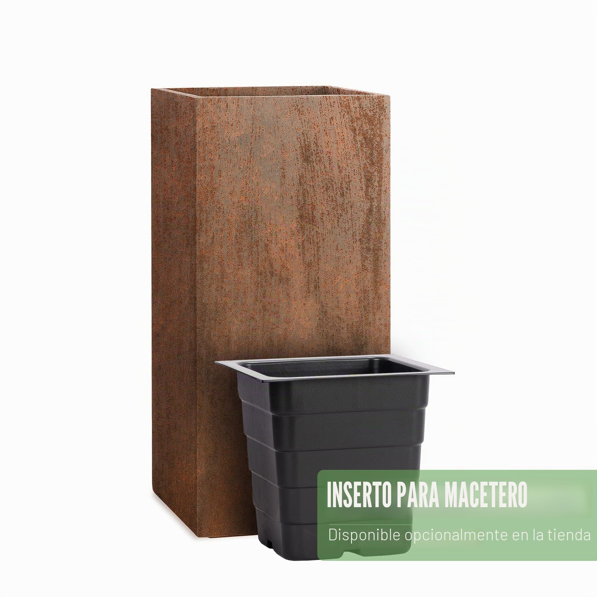 Pflanzwerk® Maceta Tower Tostado Marrón 60x28x28cm *Resistente a Las heladas* *Protección UV* *Calidad Europeo*