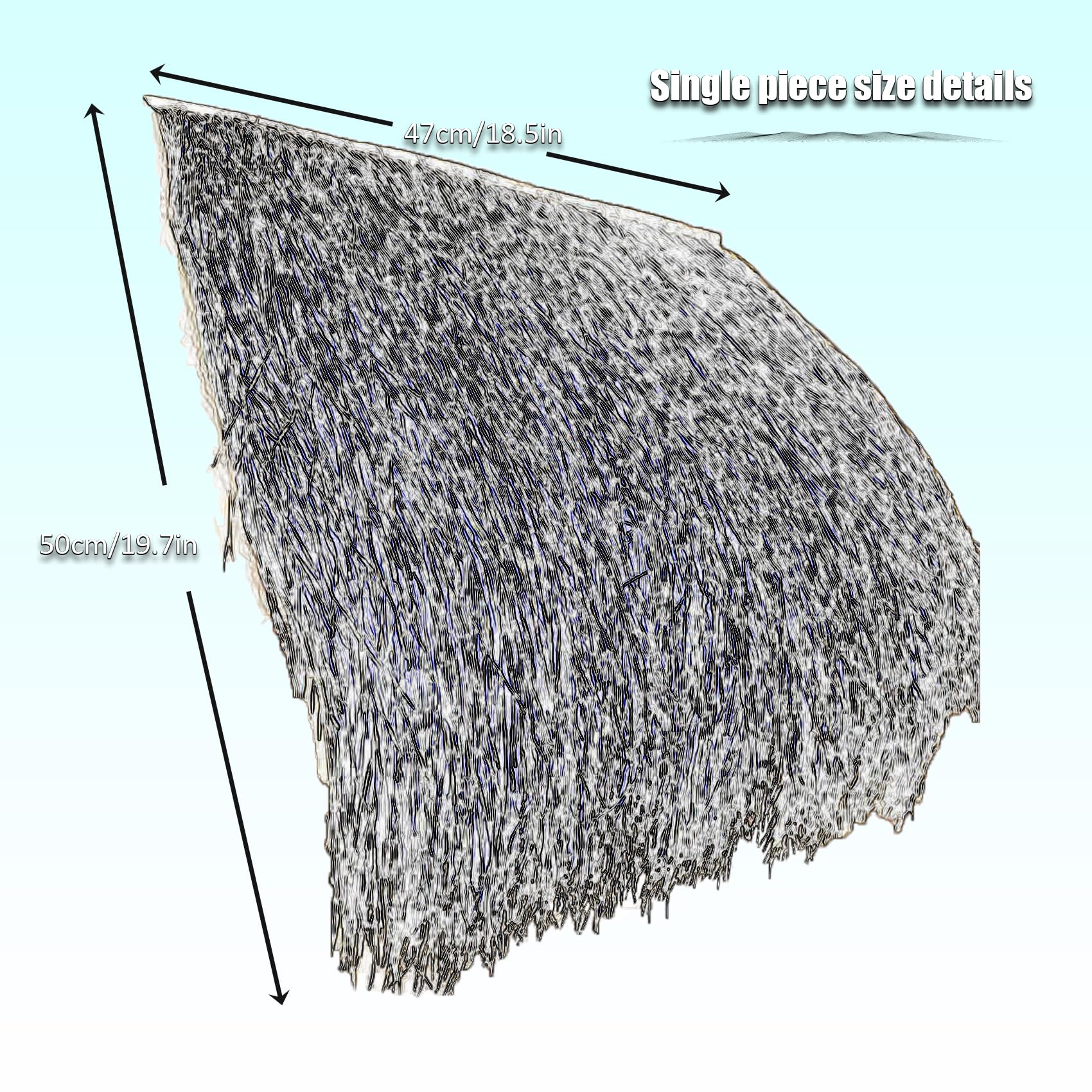 Tejas de Paja Artificial Estilo Mexicano - Cubierta para Techo de Paja PE Impermeable y Resistente a los Rayos UV para Cabañas Tiki, Palapas & Techos de Cenador (47x50cm, 6-10/m²)(Size:30pcs,Color:C)