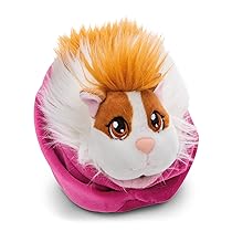 NICI LITTLE PAWS porcellino d’India 12cm bianco-caramello in un cestino color malva – Peluche soffice, peluche da coccolare, giocare e amare – 61333