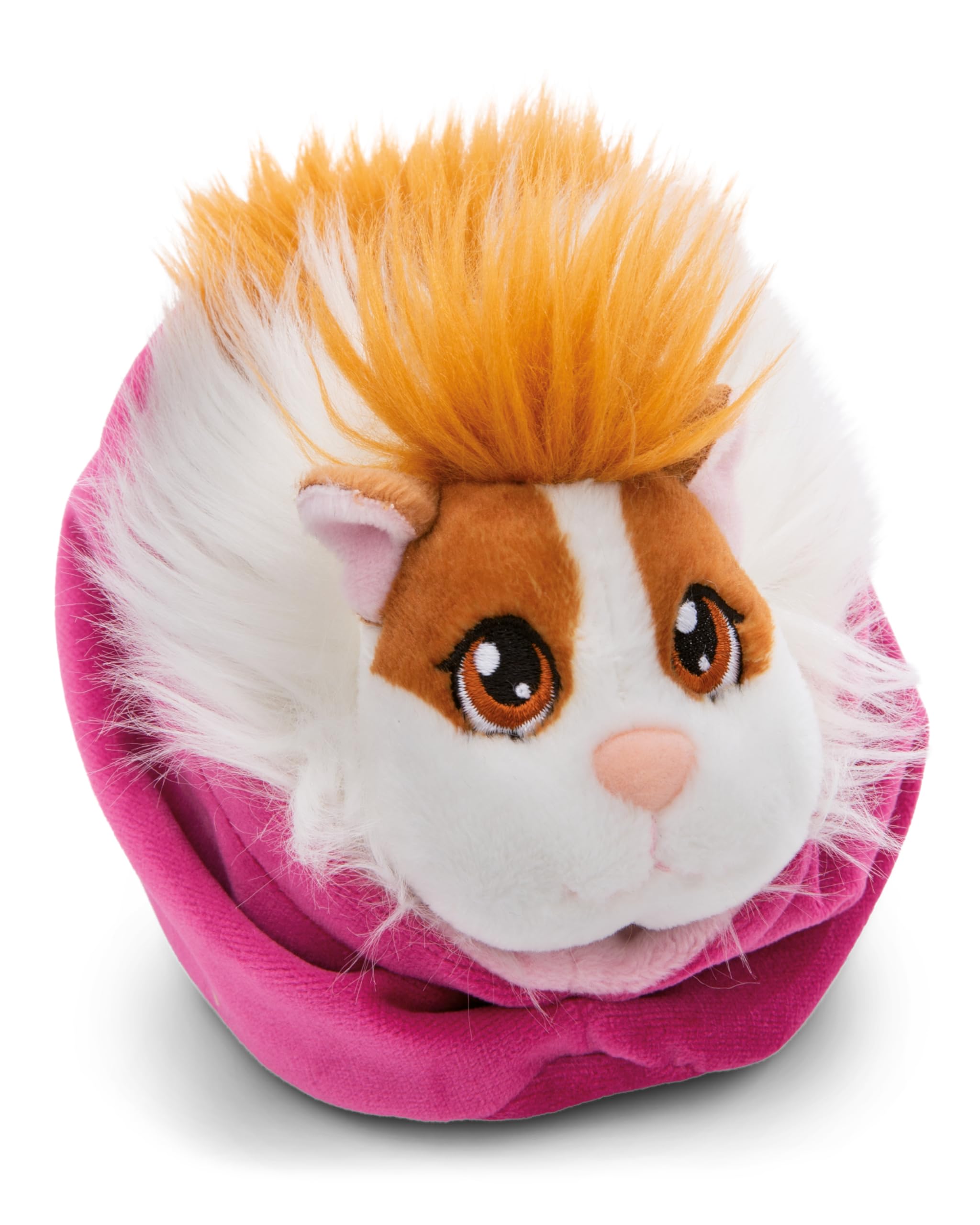NICI LITTLE PAWS Guinea pig cuddly toy 12cm caramel-white in a mauve basket - Fluffy soft toy, cuddly toy to cuddle, play with, and adore - 61333