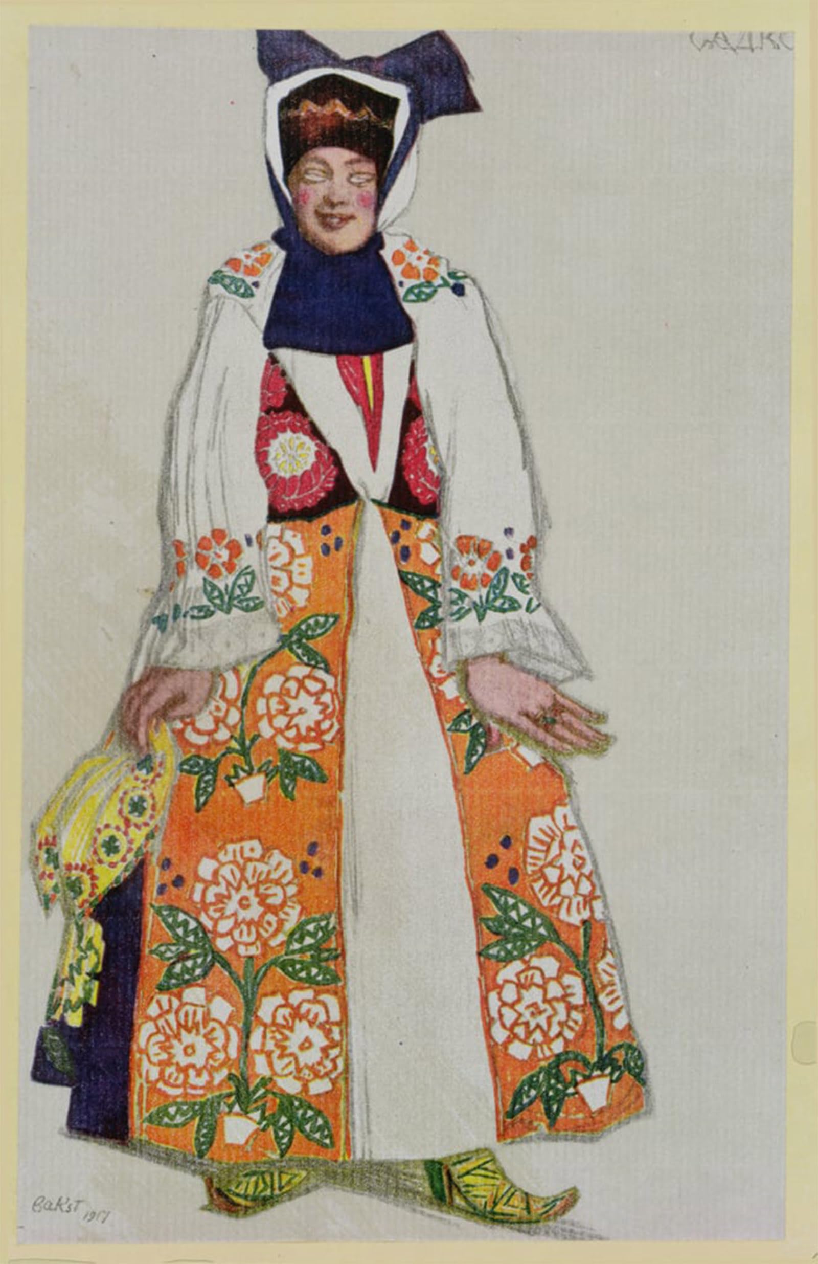 ARTXLXXBN Famous Painting Canvas Artwork Graffiti Print Canvas Painting Picture for a Peasant Woman by Leon Bakst Portrait Canvas Image for Home Decor 60x90cm