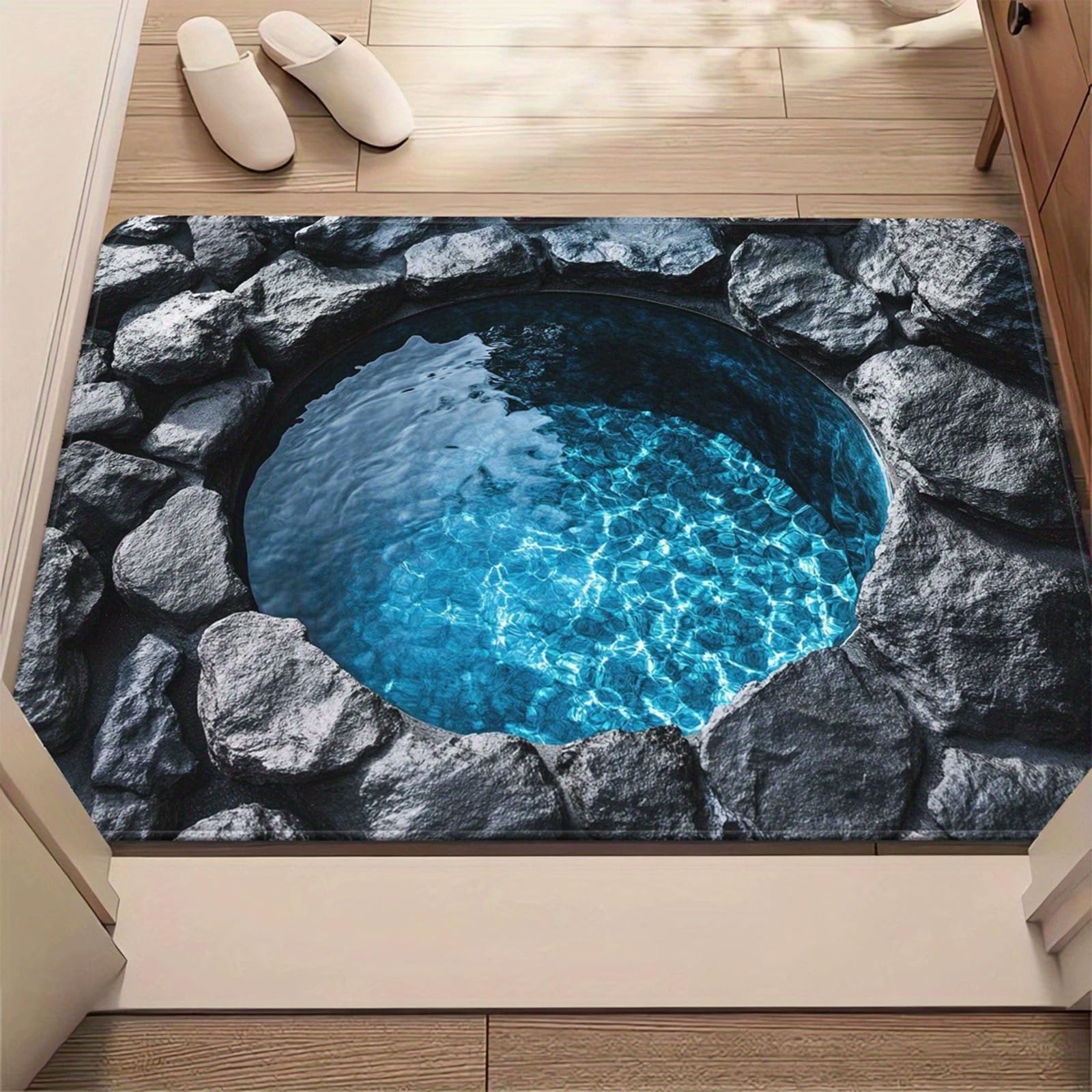 3D Hole Rug, Rugs That Look like a Hole, Trap 3D Rugs Optical Illusion Bottomless Non-slip Doormat, Optical Illusion Rug for Door Entrance, Bathroom, Stairs, Playroom, Living Room (A25,30*40cm)