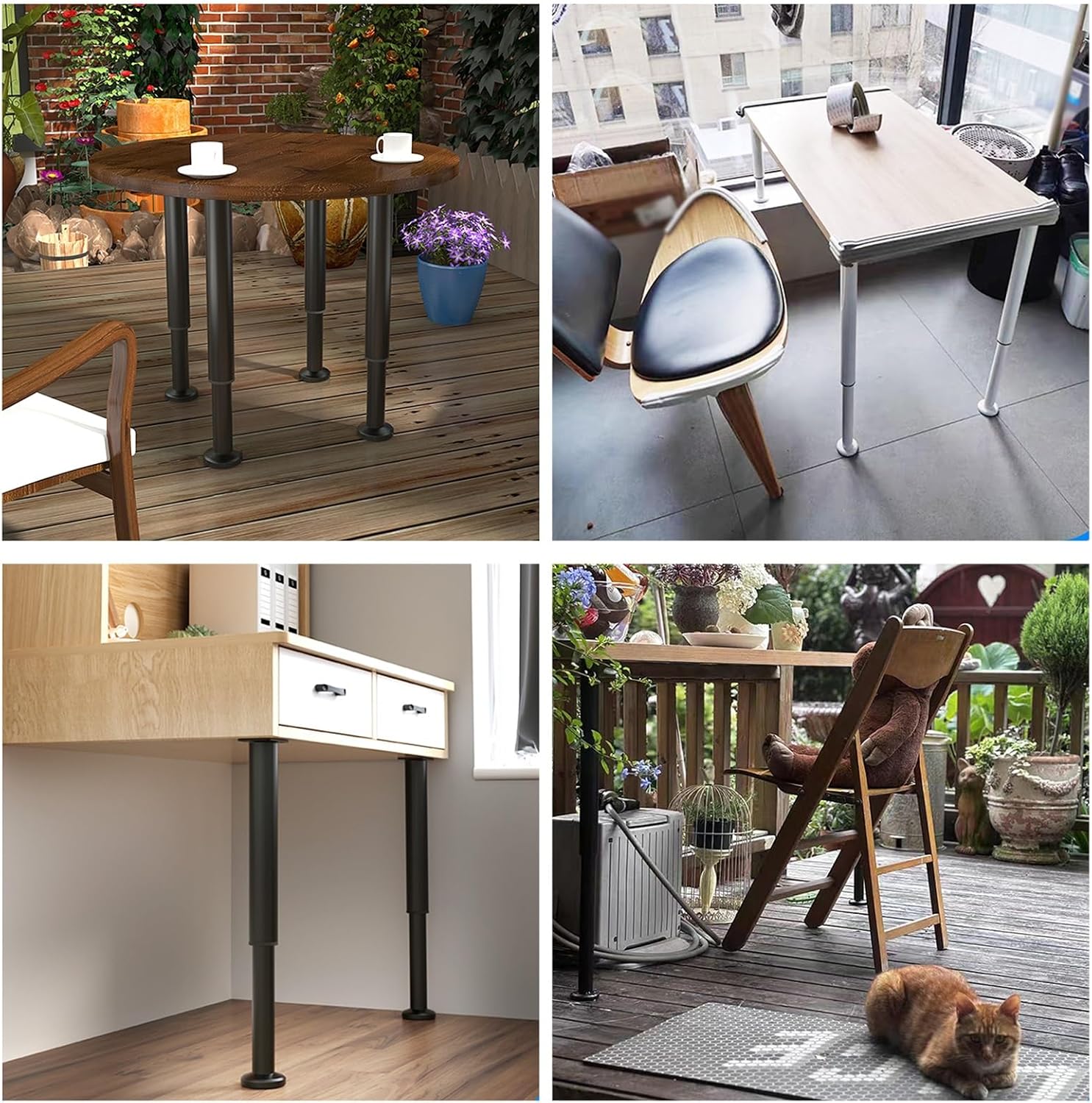 Lifting Metal Table Legs Bracket Enlarged Base Load Ability 300kg Bars/Dining Table/Sofa Desk Leg Fish Tank Support Frame Water Proof and Rustproof