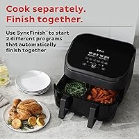 Vista 3 de Olla instantánea VersaZone de 9 cuartos con freidora de aire, funciones 8-en-1 con tecnología EvenCrisp, para freír, asar, hornear, tostar