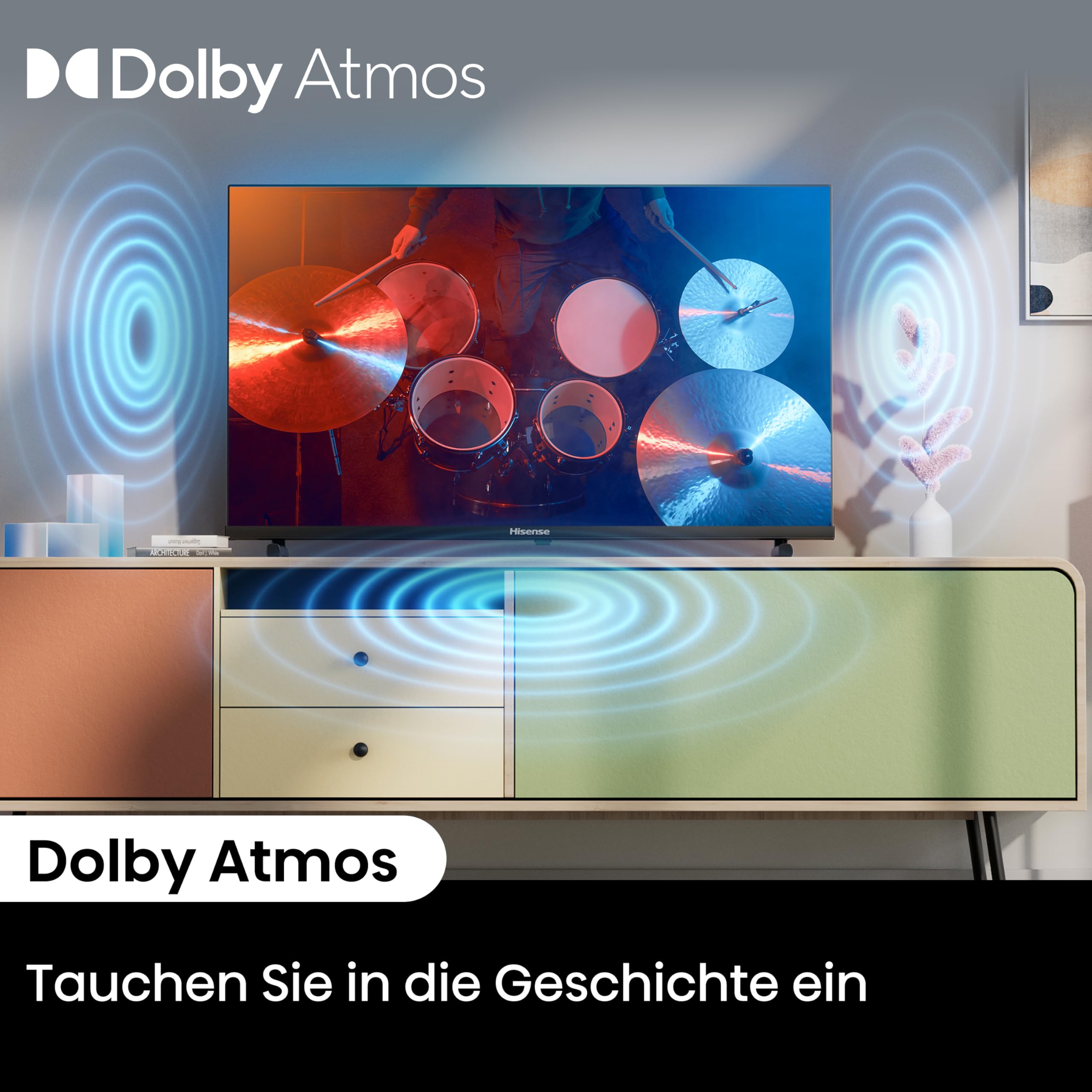 Hisense 40A5NQ 101cm (40 Zoll) QLED Fernseher Full HD, Smart TV, Triple Tuner, AI Sports Mode, Dolby Atmos, Share to TV, Duale Positionierung, WiFi, Game & Hotel Modus, Schwarz [2024]