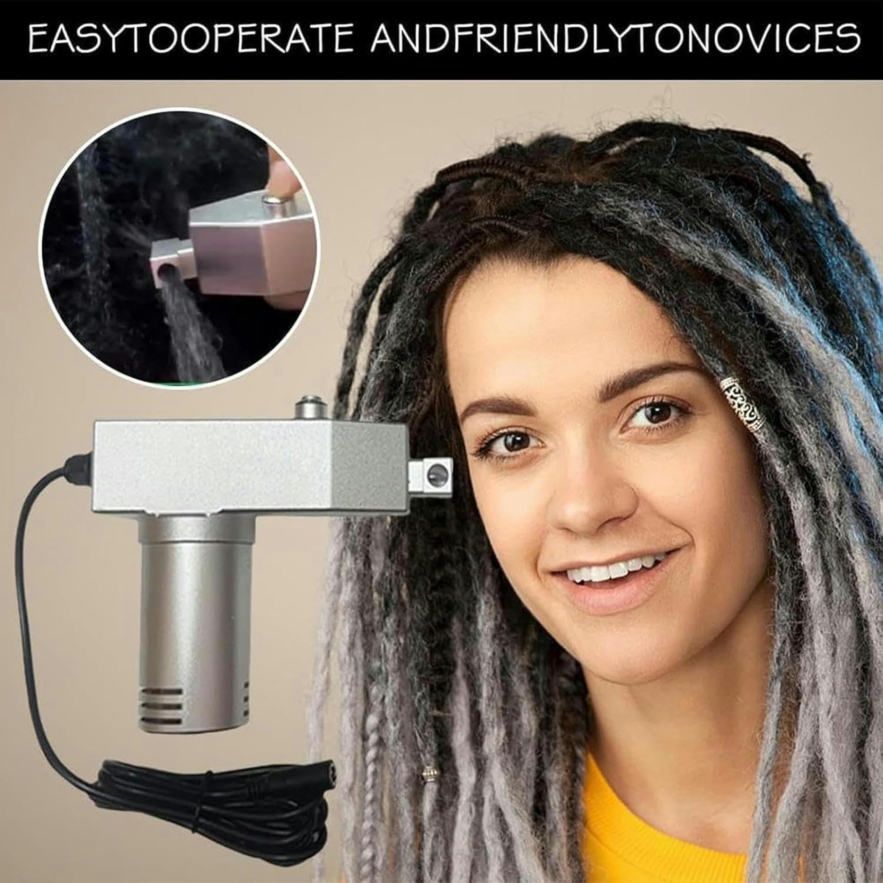 Máquina para Hacer rastas, Trenzas de Crochet, Herramienta Manual de Acero Inoxidable, Accesorios para rastas DIY + Ganchos de Crochet de 6 mm/8 mm/10 mm, 1 Pieza
