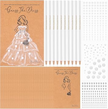 Sinload 30 Sets Guess the Dress Bridal Shower Games for Guests