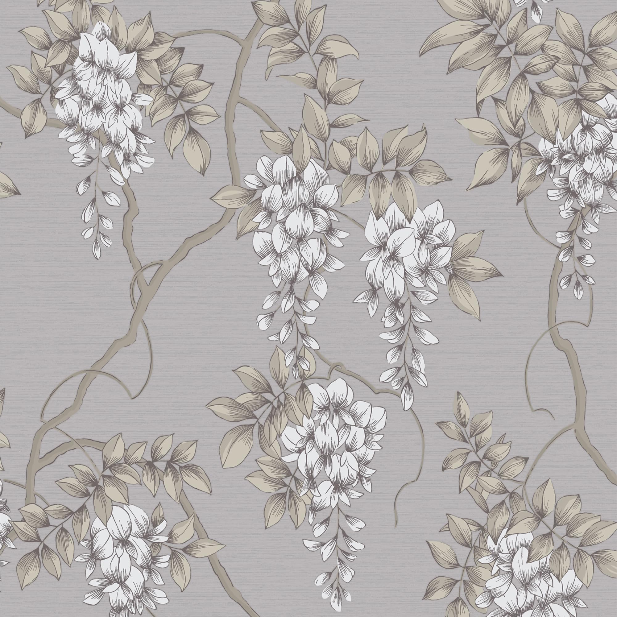 Superfresco Easy Mauve Wisteria Floral Wallpaper | Paste the Wall | Beige Floral | Eco-Friendly