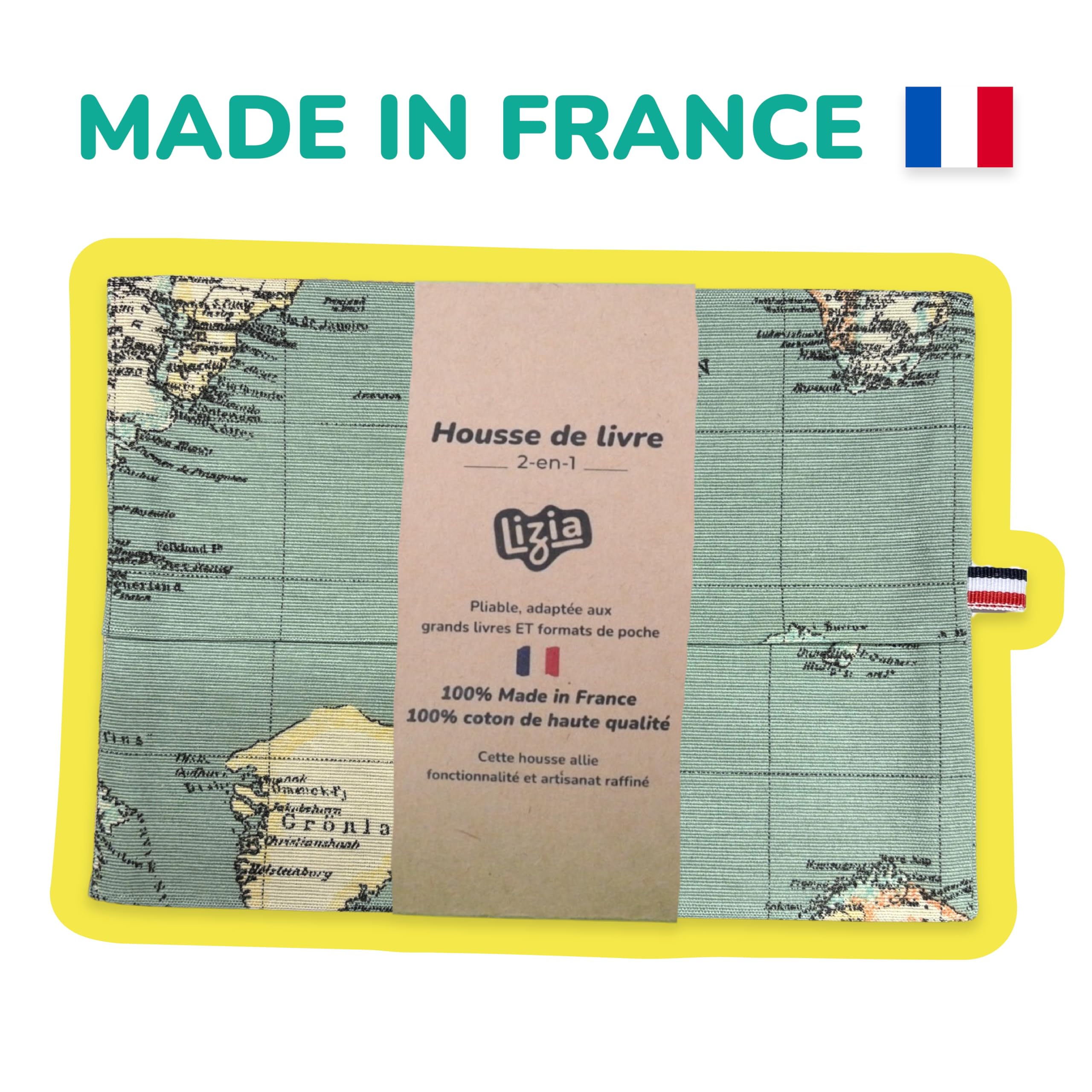 Lizia Pochette de Livre 2 en 1 Monde bleue Protection Optimale Design Innovant