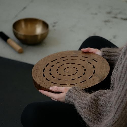 Miniatura 102 de Disco de cascada de 20 pulgadas meditativo de madera para baño de sonido relajante forma de géiser (sin bolsa)